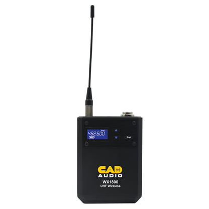 CAD WX1800BP UHF Wireless BodyPack System - Frequency Agile - Includes WX5 Guitar Cable, WX7 Headworn and WX9 Lav