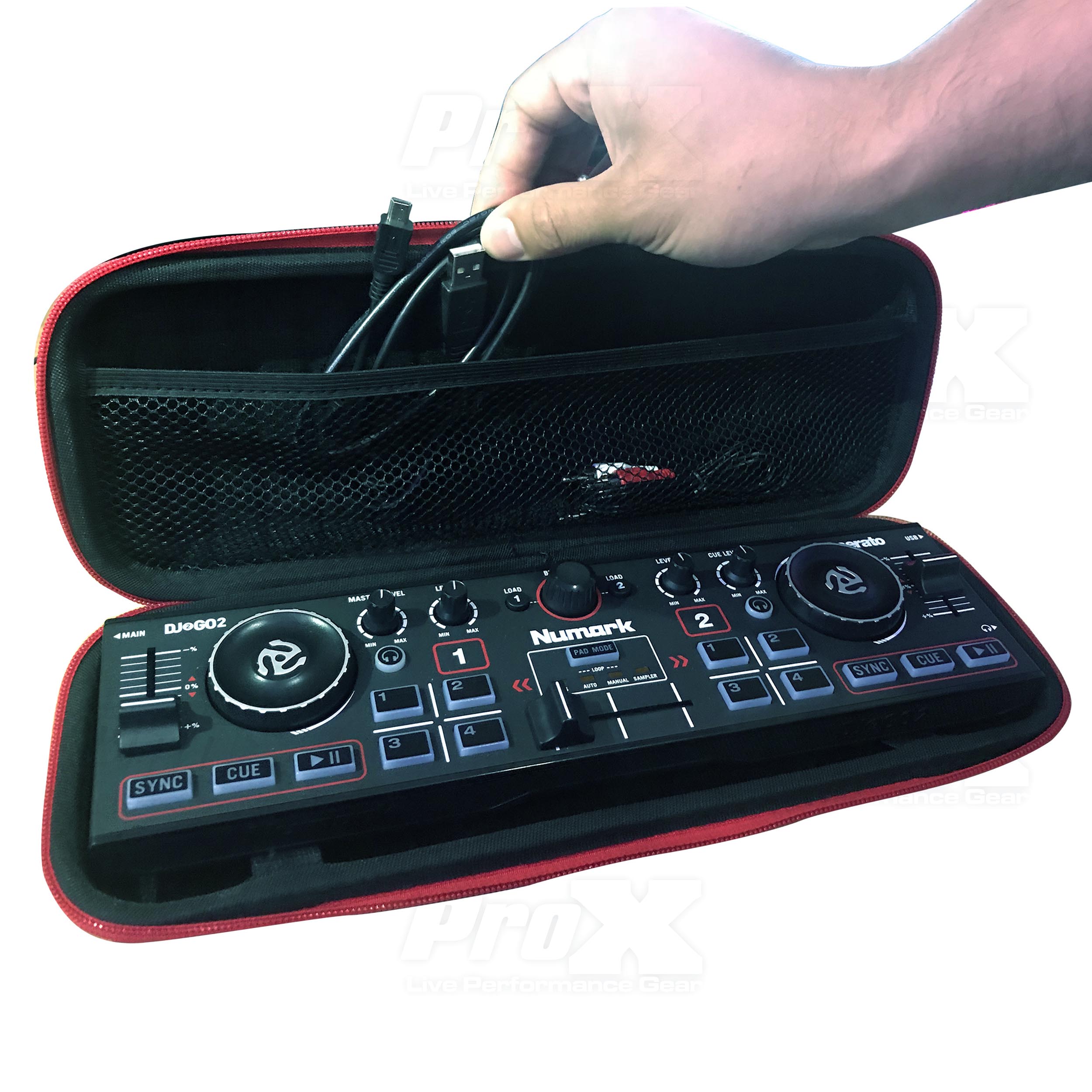 Prox XB-DJ2GO2 Lightweight Hardshell DJ Controller for Numark DJ GO2 and Wireless Mic