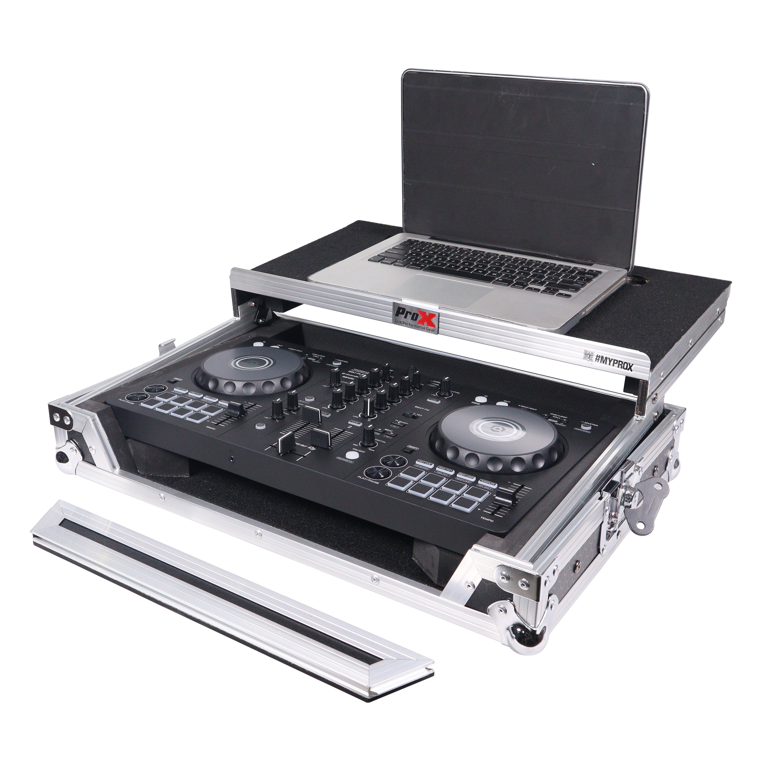 ProX Flight Road Case with Laptop Shelf for Pioneer DDJ-FLX4/DDJ-400/DDJ-SB3 Controlers