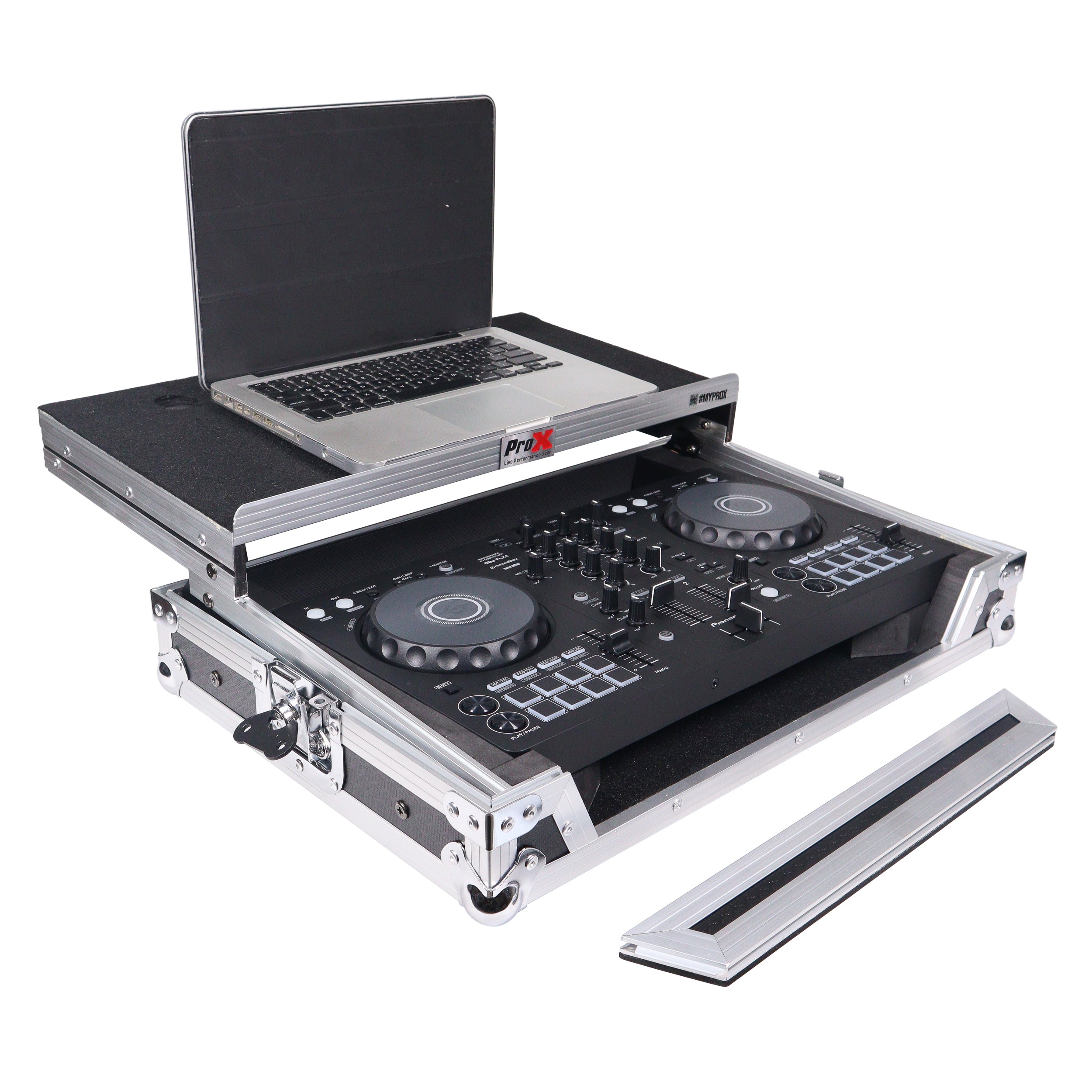 ProX Flight Road Case with Laptop Shelf for Pioneer DDJ-FLX4/DDJ-400/DDJ-SB3 Controlers
