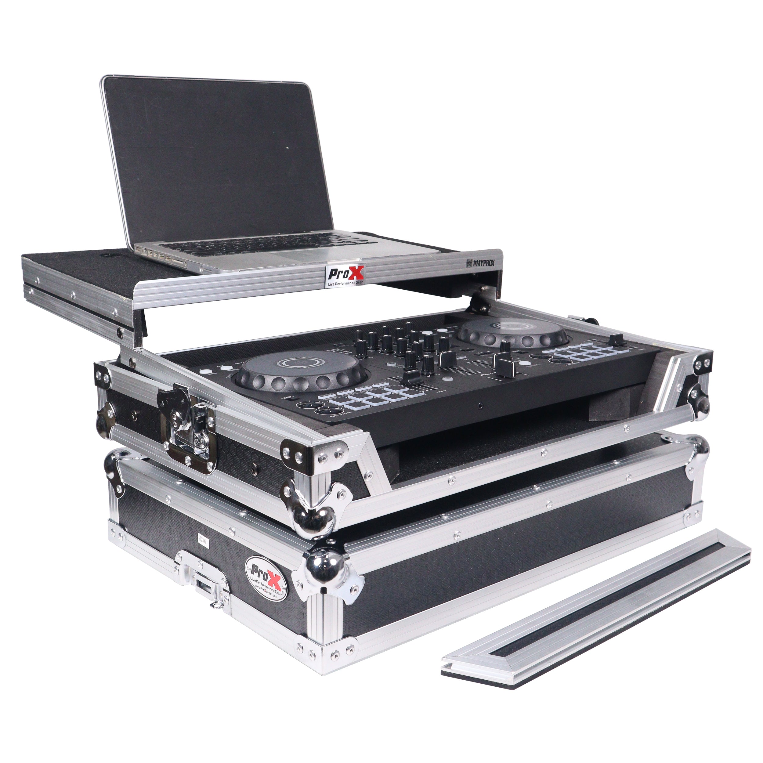 ProX Flight Road Case with Laptop Shelf for Pioneer DDJ-FLX4/DDJ-400/DDJ-SB3 Controlers