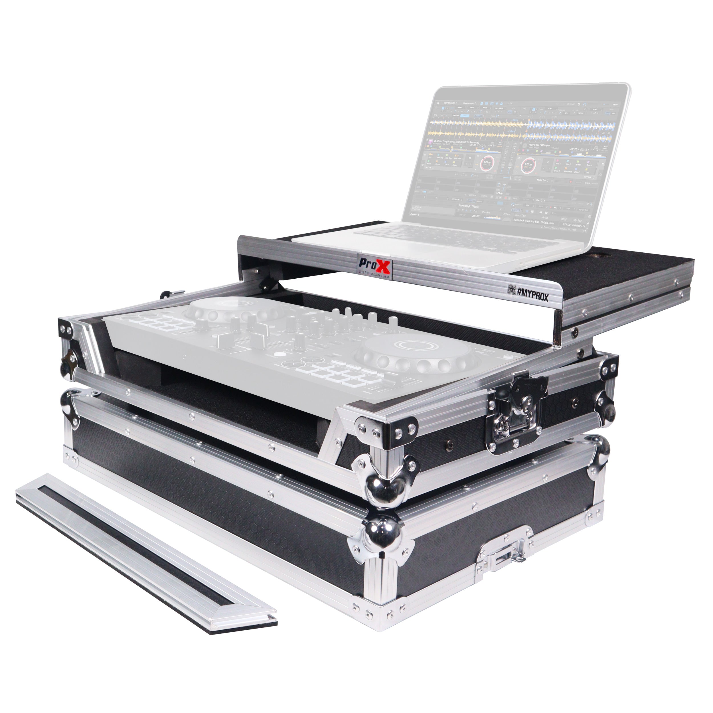 ProX Flight Road Case with Laptop Shelf for Pioneer DDJ-FLX4/DDJ-400/DDJ-SB3 Controlers