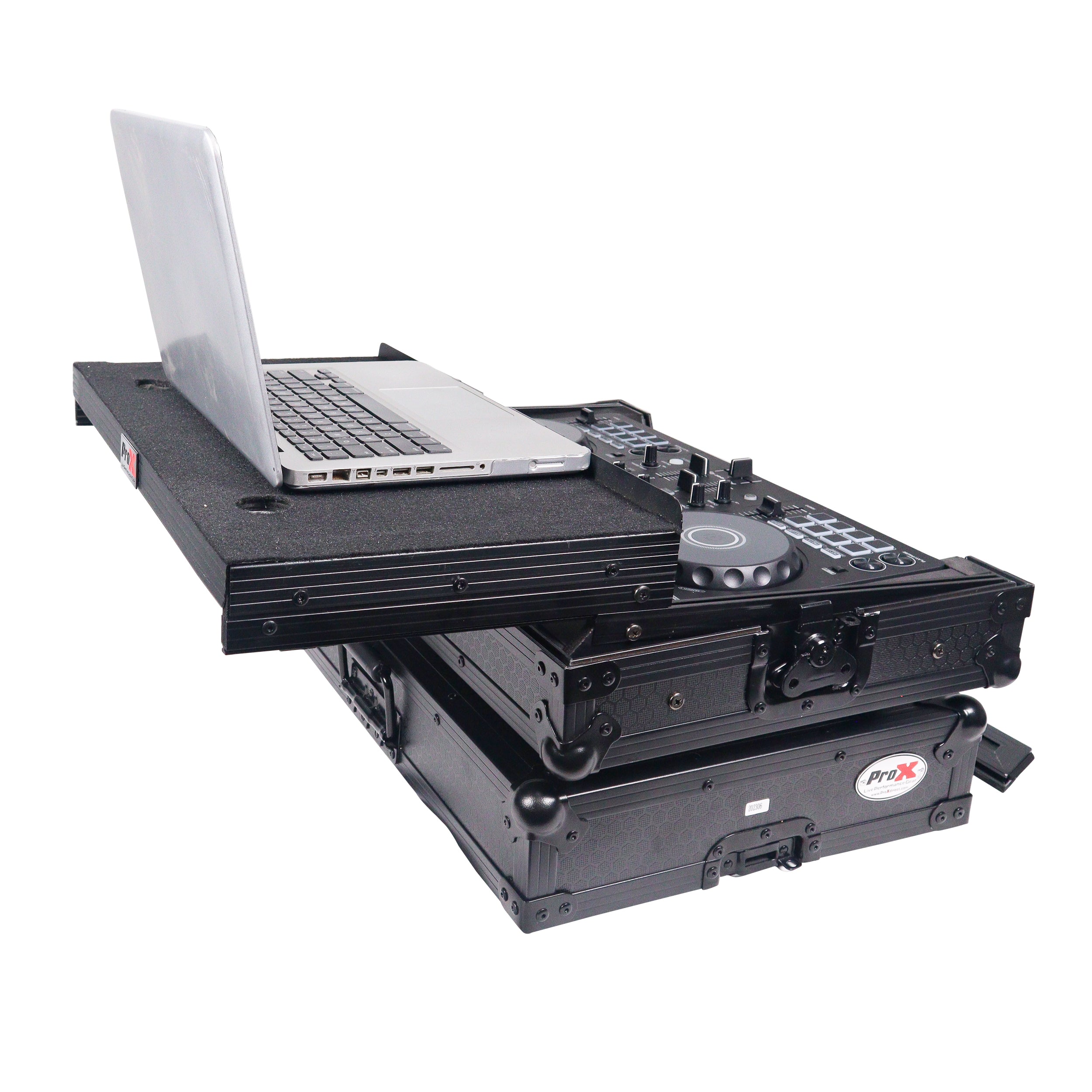 DDJ-400 シルバー ケースセット ProX Flight Road Case with Laptop Shelf for Pioneer DDJ-FLX4/DDJ