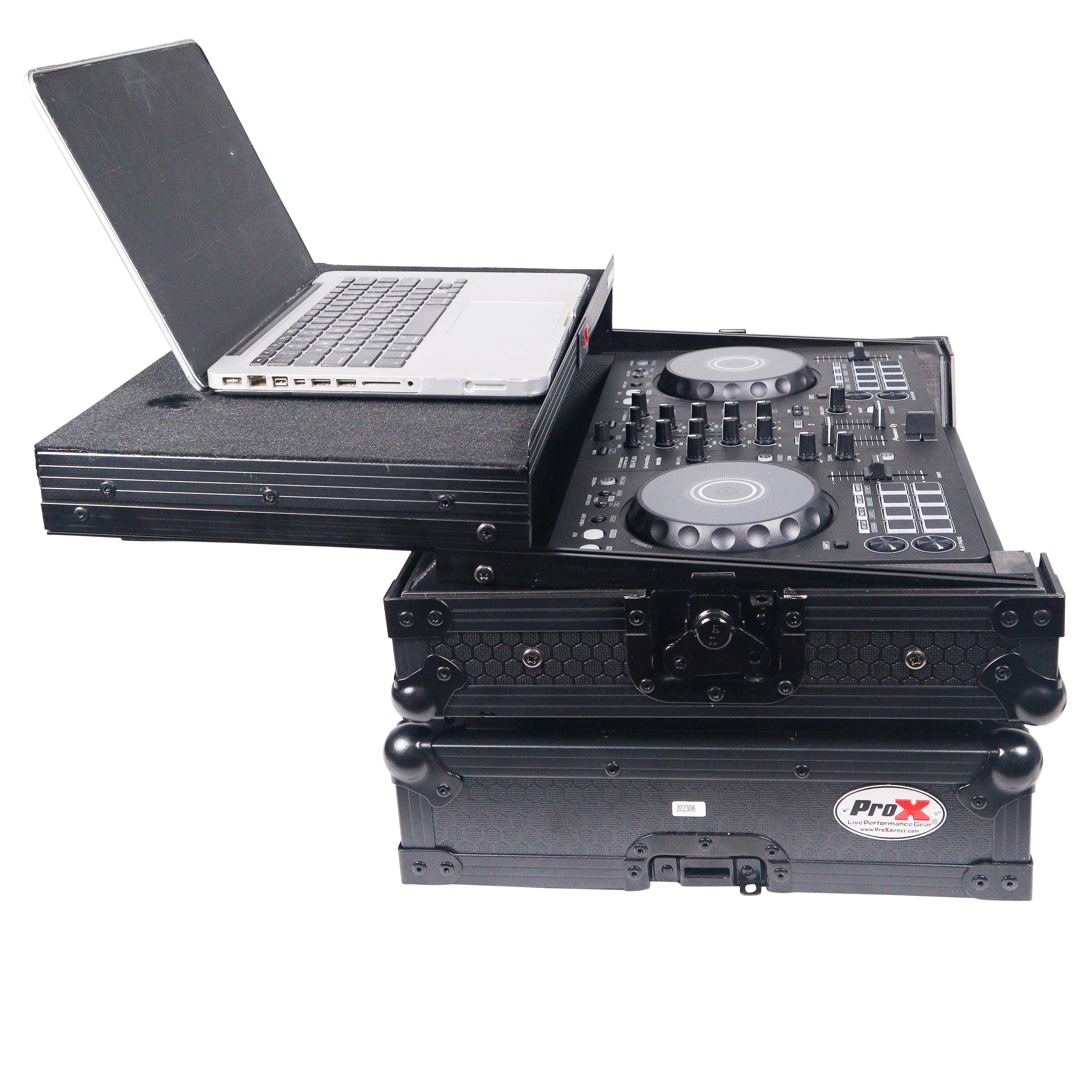ProX Flight Road Case with Laptop Shelf for Pioneer DDJ-FLX4/DDJ