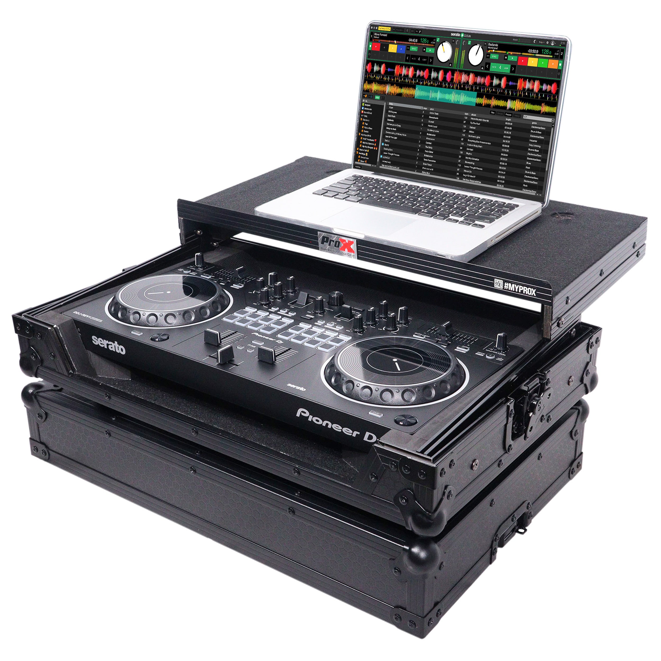 ProX X-DDJREV1LTBL ATA Flight Case for Pioneer DDJ-REV1 Controller with Laptop Shelf