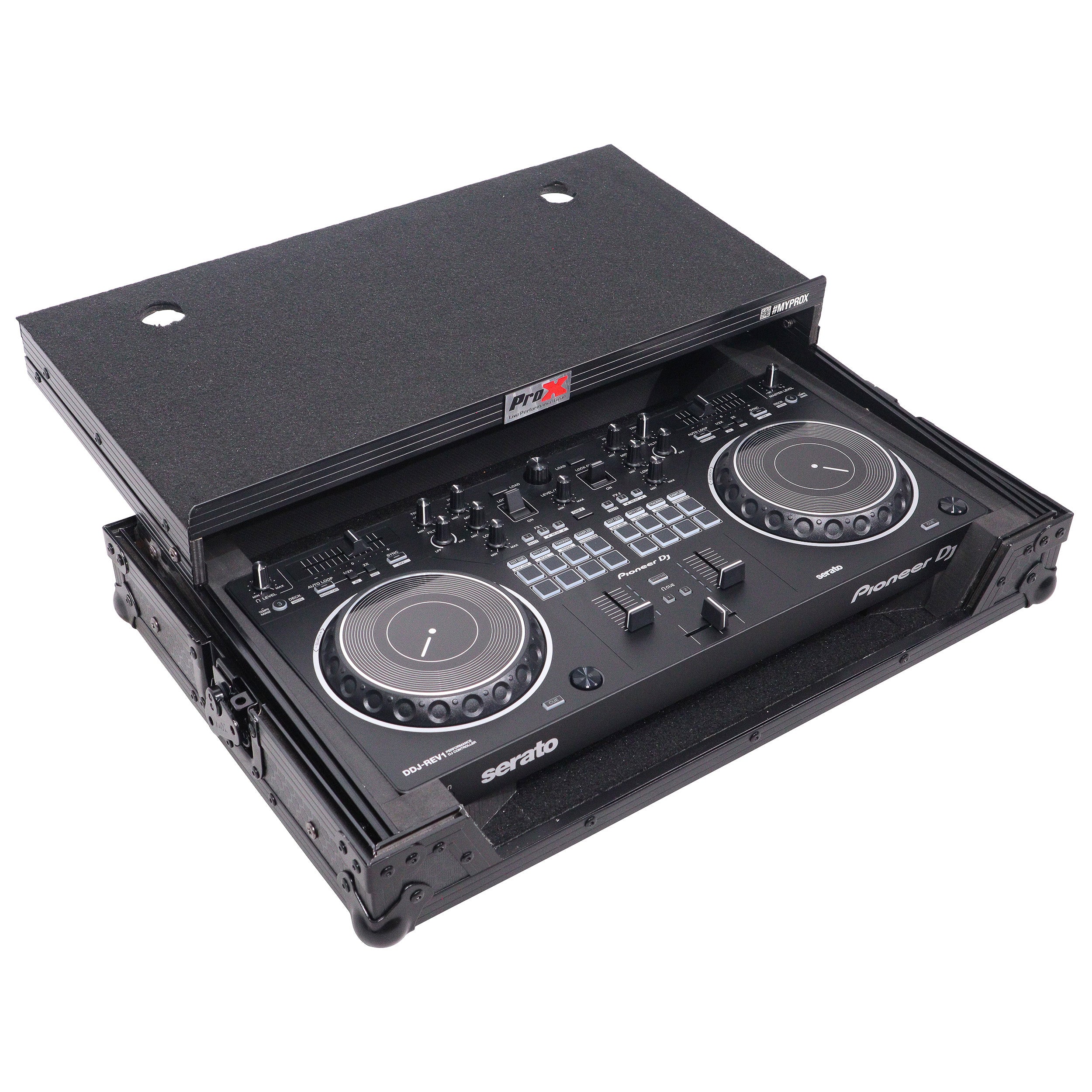 ProX X-DDJREV1LTBL ATA Flight Case for Pioneer DDJ-REV1 Controller with Laptop Shelf