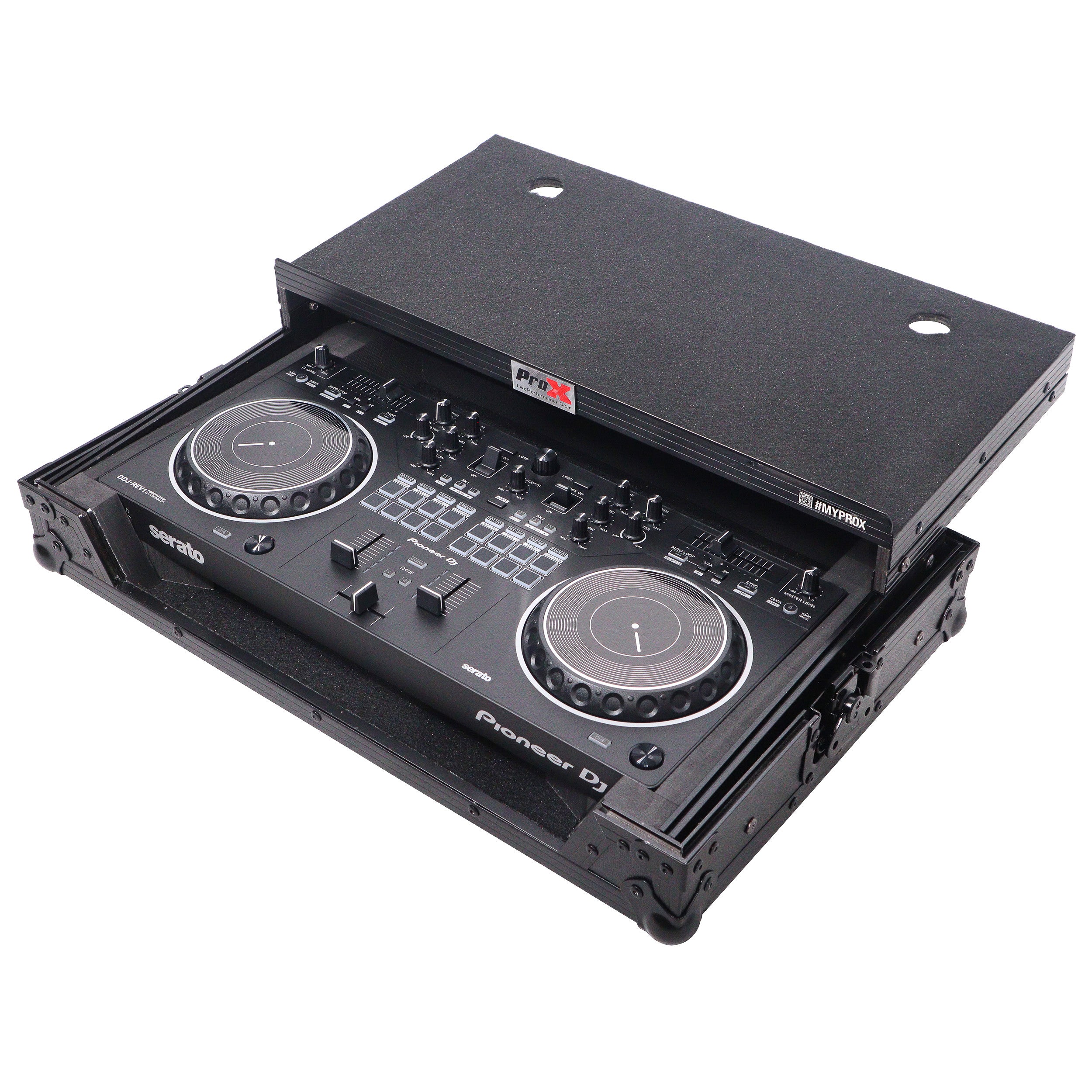 ProX X-DDJREV1LTBL ATA Flight Case for Pioneer DDJ-REV1 Controller with Laptop Shelf