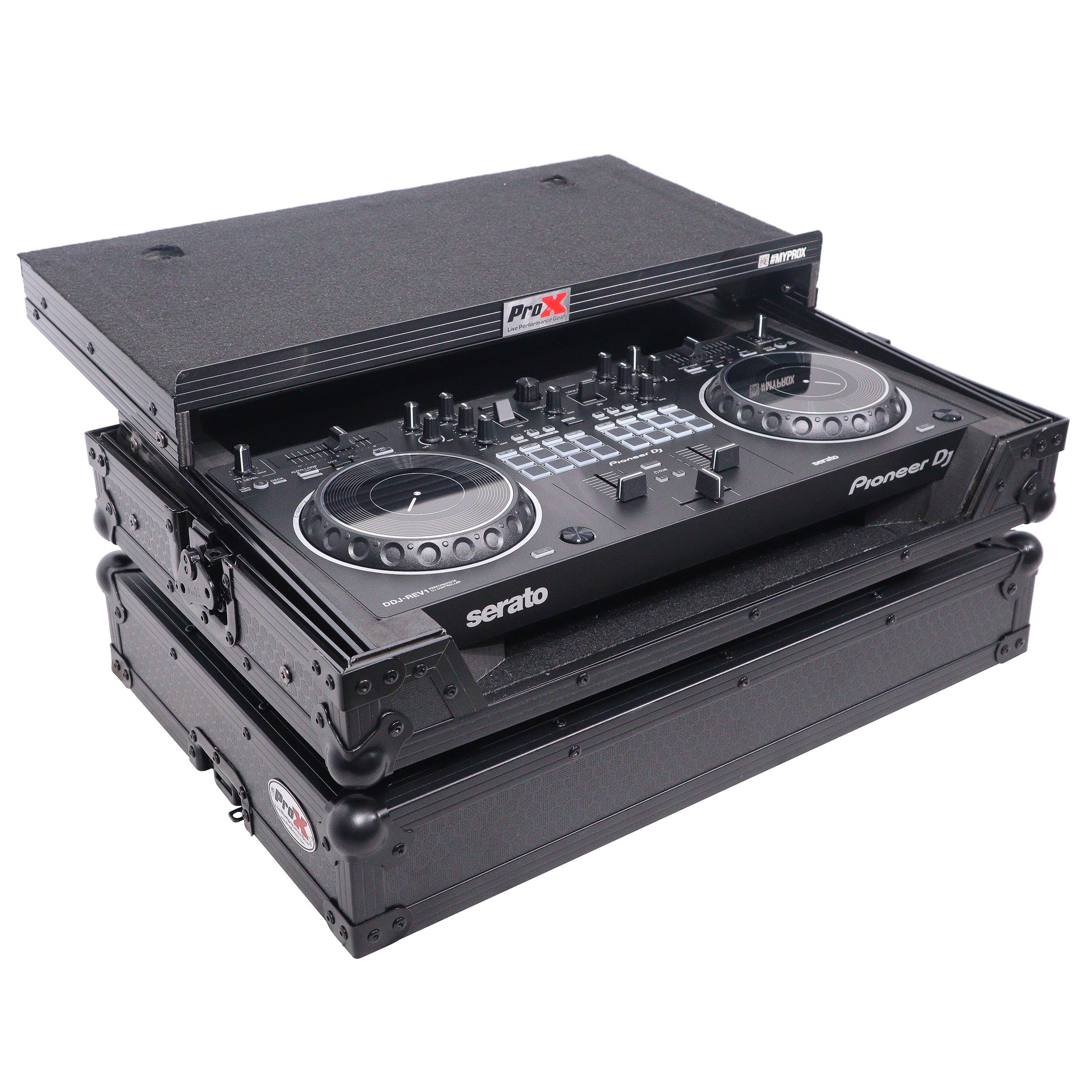 ProX X-DDJREV1LTBL ATA Flight Case for Pioneer DDJ-REV1 Controller with Laptop Shelf