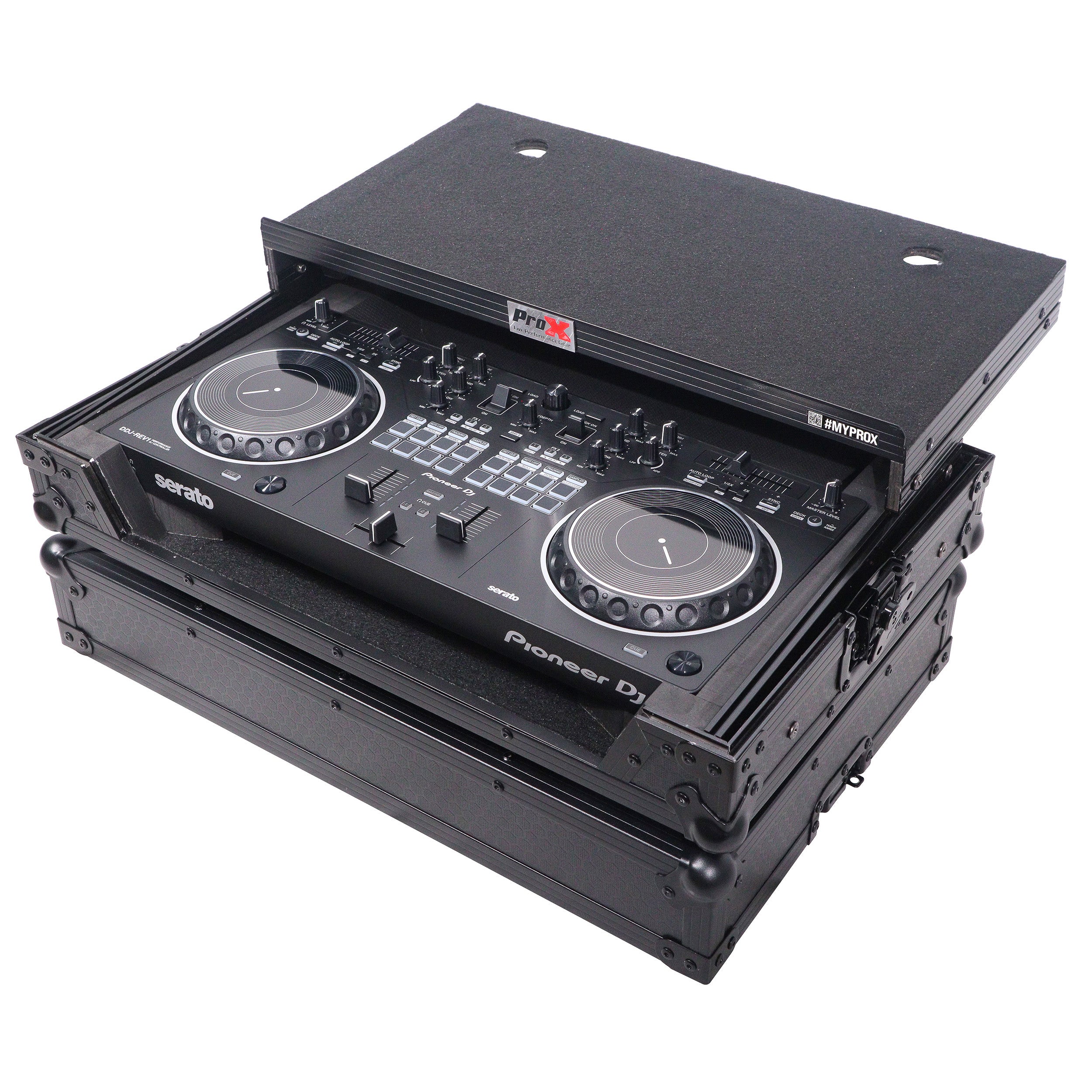 ProX X-DDJREV1LTBL ATA Flight Case for Pioneer DDJ-REV1 Controller with Laptop Shelf