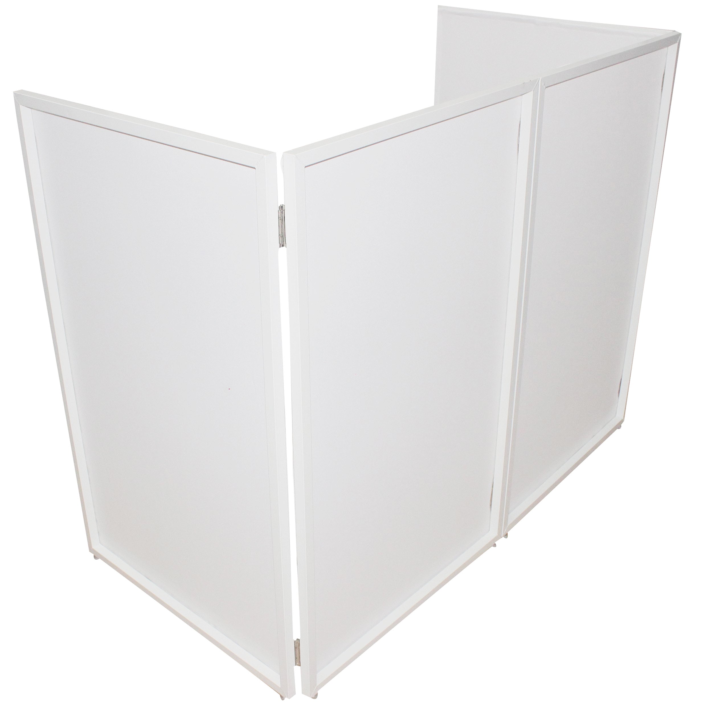 ProX XF-4X3048BW-MK2 Four Panel Collapse and Go DJ Facade with White Frame and Carry Bag