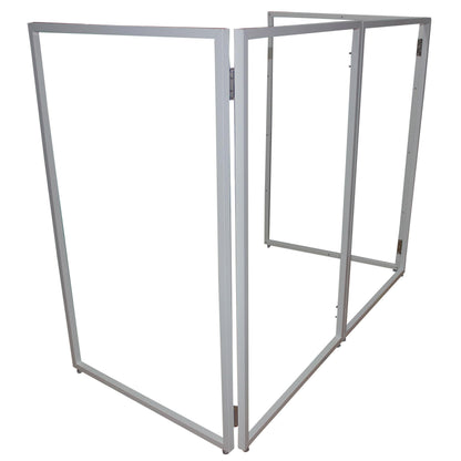 ProX XF-4X3048BW-MK2 Four Panel Collapse and Go DJ Facade with White Frame and Carry Bag