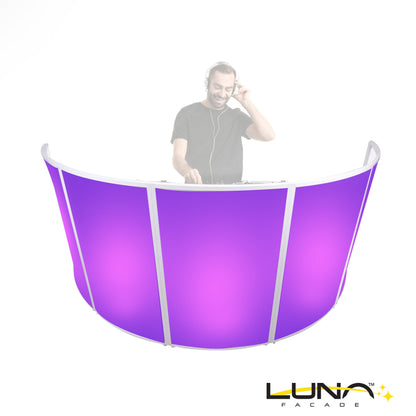 ProX XF-LUNAWH Five Panel DJ Facade with Black and White Scrim