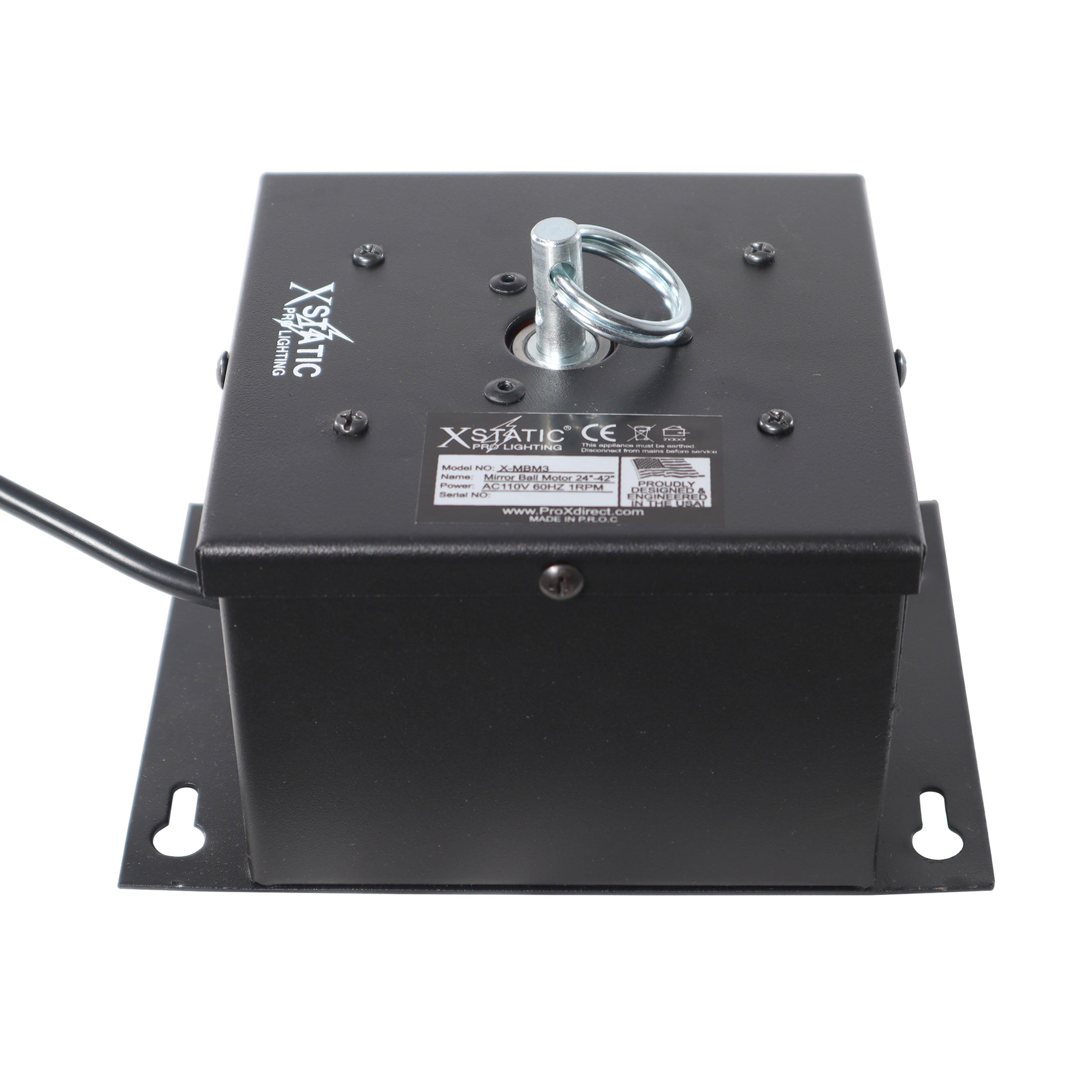 ProX X-MBM3 1 RPM Powered Rotating Disco Mirror Ball Motor with Ring – Supports 30-48