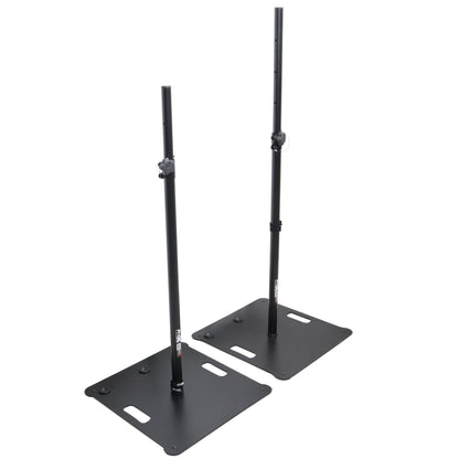 ProX X-POLARISBLX2 Portable Speaker and Lighting Dual Stand Kit with Base Plate and Carry Bags (Black)