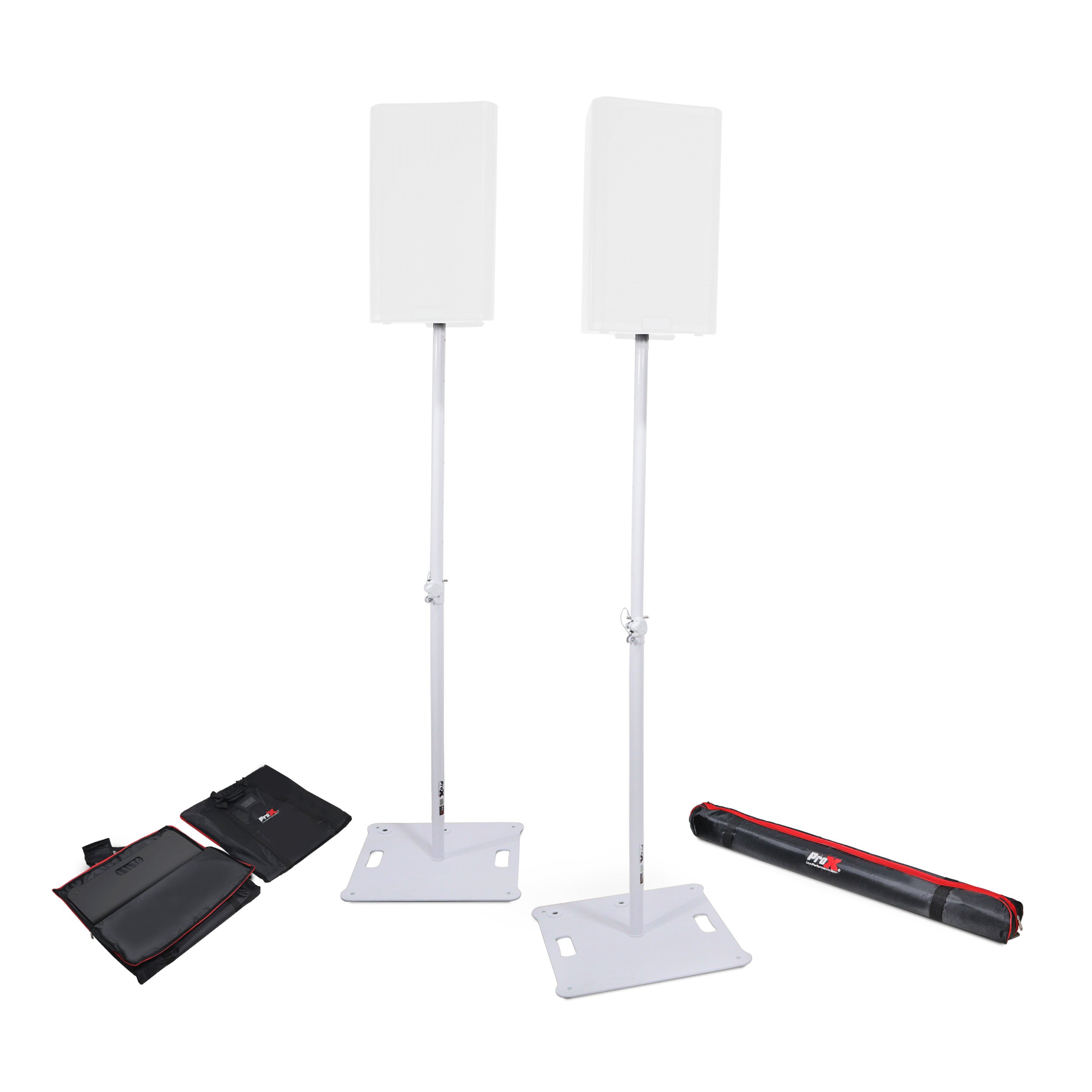 ProX Polaris Set of 2 White Speaker Stands
