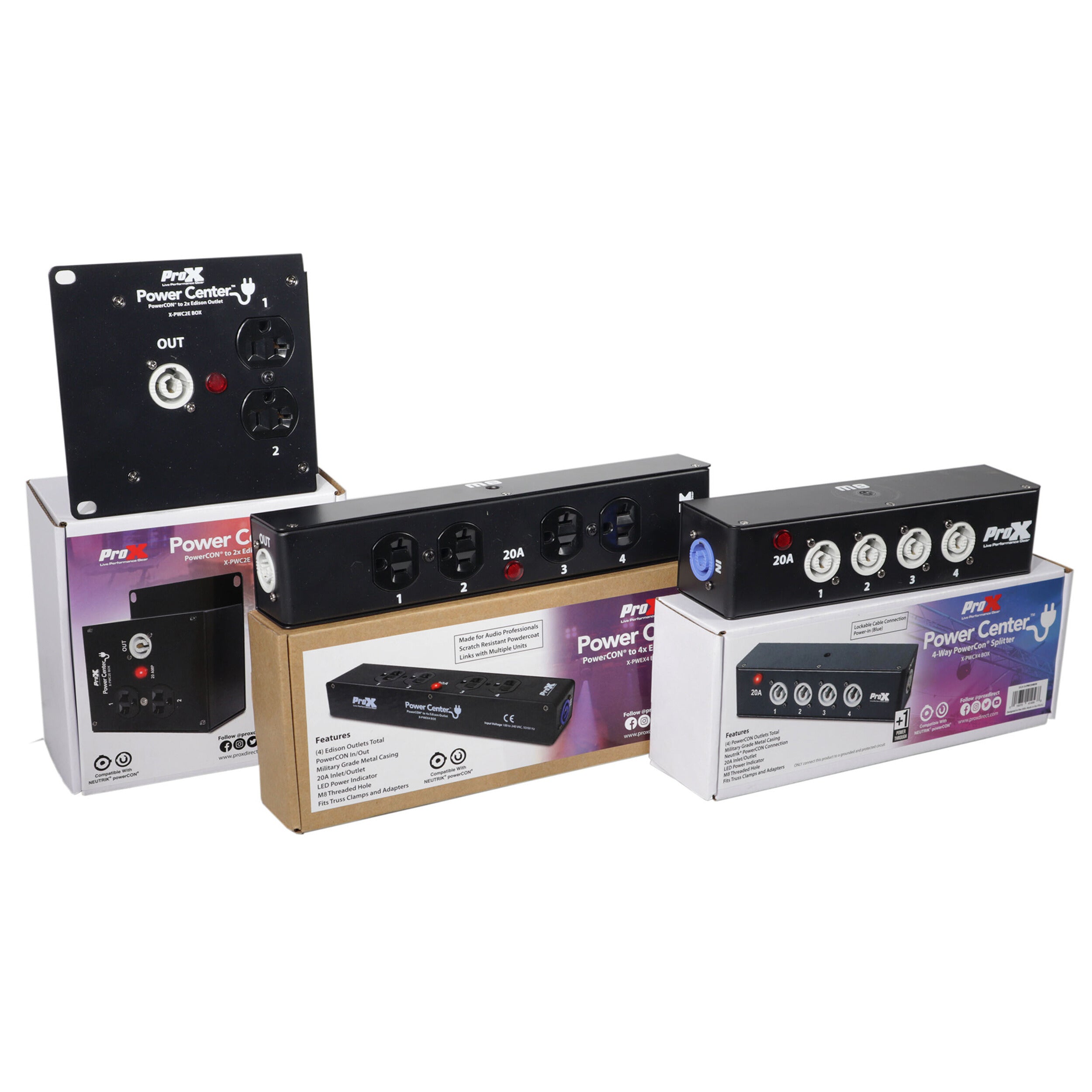 ProX X-PWC X 4BOX Power Center Four-way Splitter