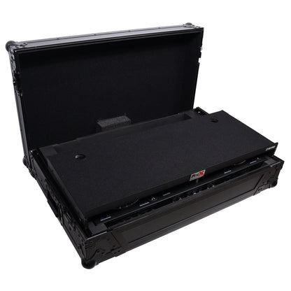 ProX XS-DDJFLX102UWLTBLLED Flight Style Road Case with Laptop Shelf and LED Black Finish for Pioneer DJ FLX10
