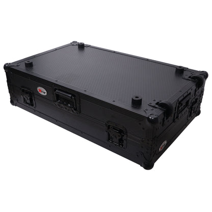 ProX XS-DDJFLX102UWLTBLLED Flight Style Road Case with Laptop Shelf and LED Black Finish for Pioneer DJ FLX10