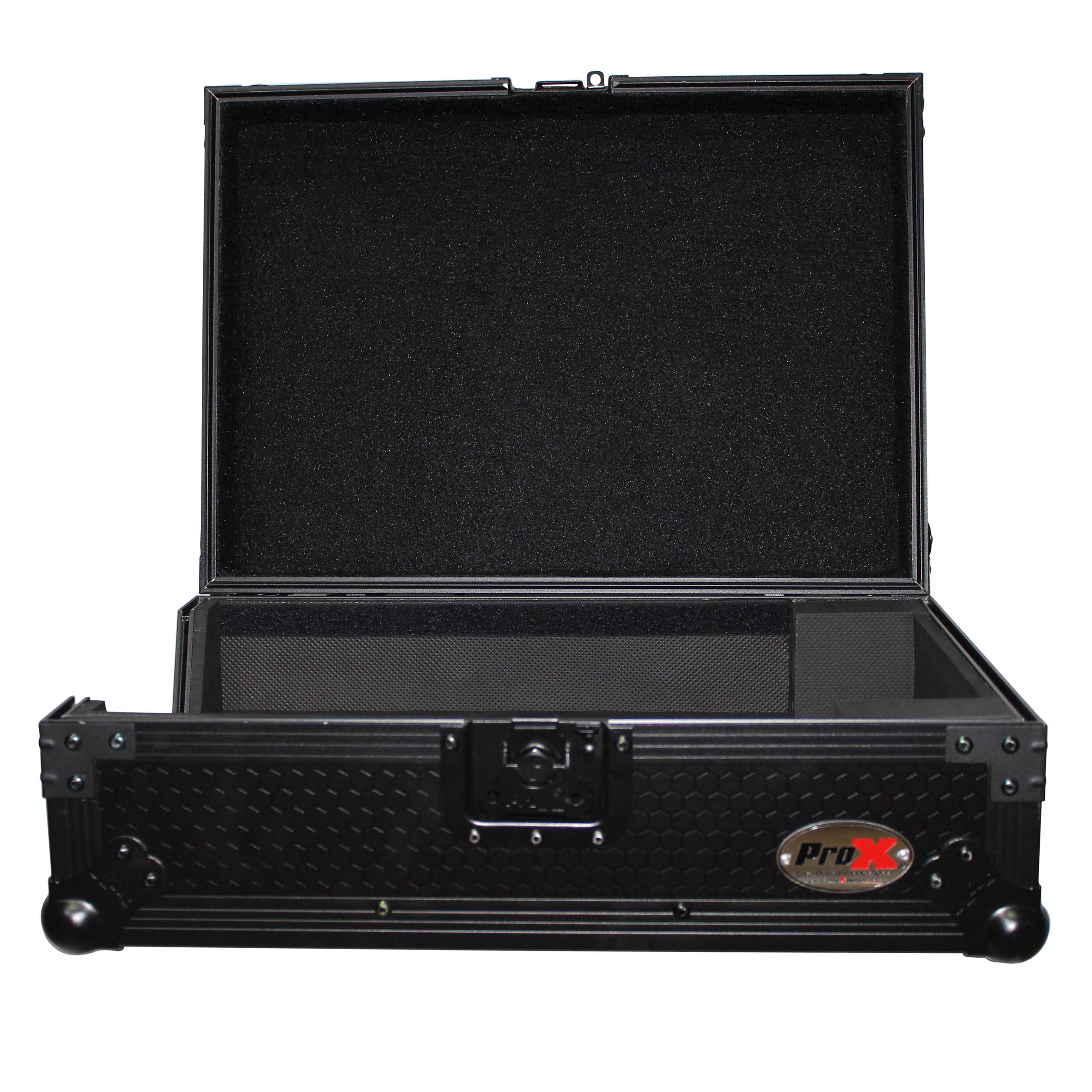 ProX XS-M12BL Flight Case for 12 Large Format DJ Mixers Black on Black