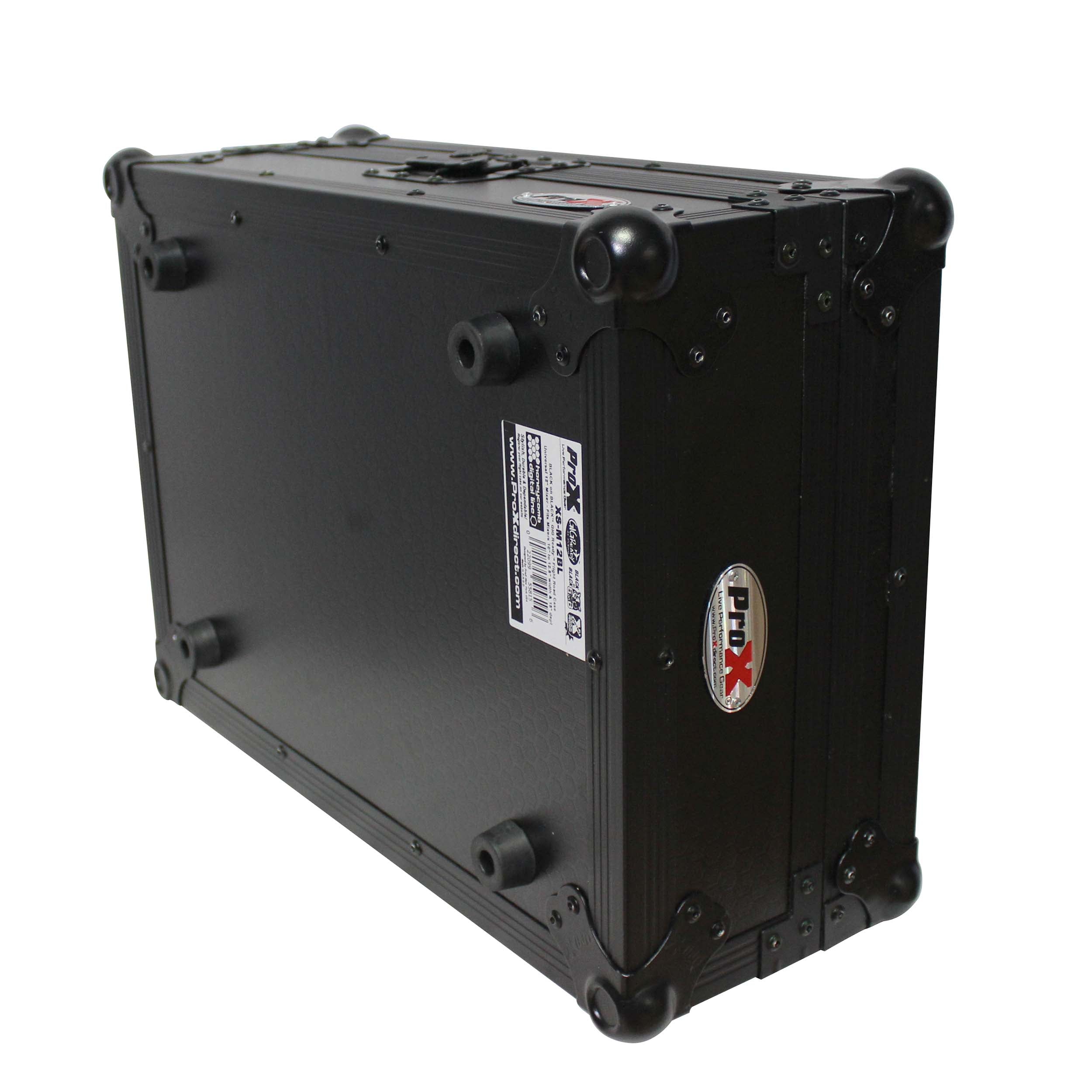 ProX XS-M12BL Flight Case for 12 Large Format DJ Mixers Black on Black