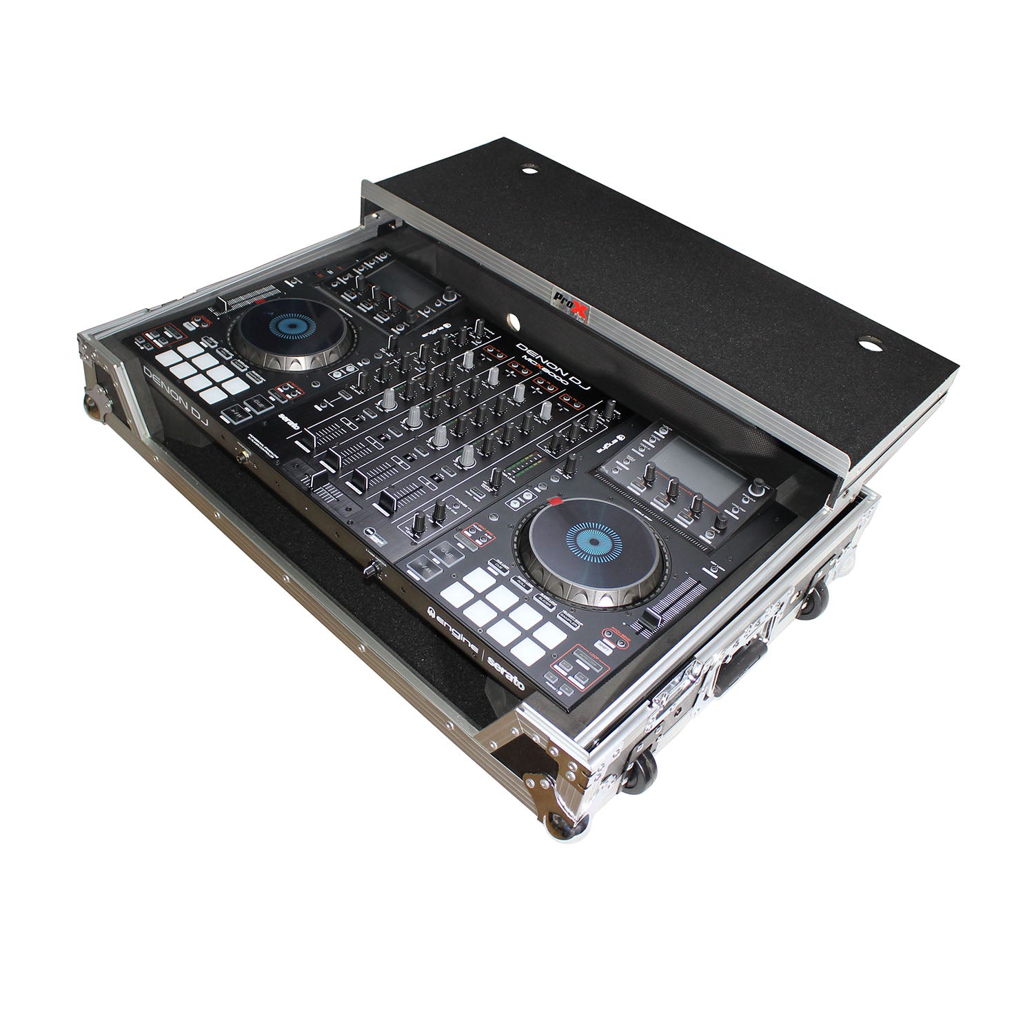 ProX XS-MCX8000WLT Flight Case for Denon MCX8000 with Wheels and Laptop Shelf