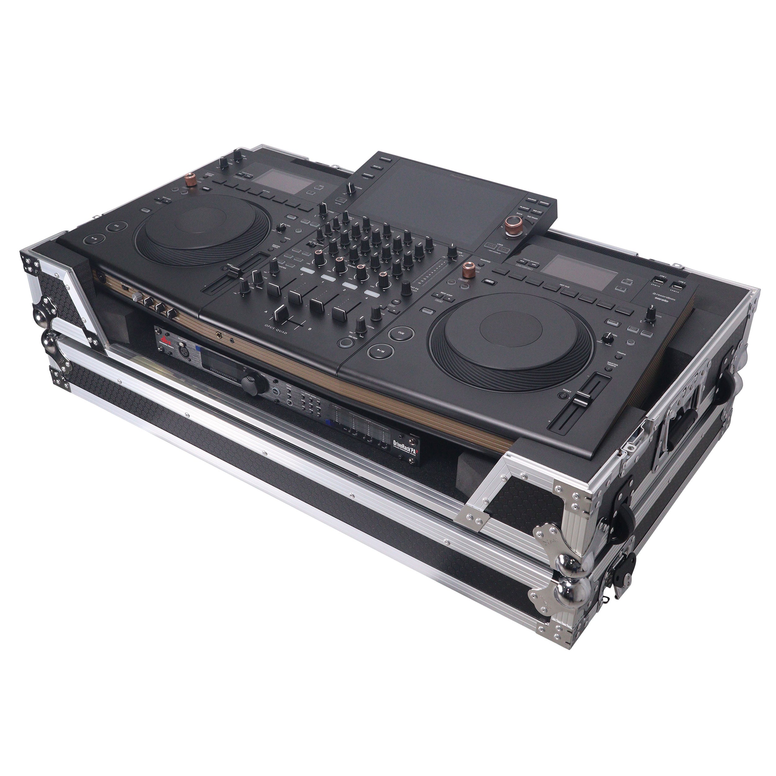 ProX ATA Flight Style Road Case For Pioneer Opus Quad DJ Controller with 1U Rack Space and Wheels