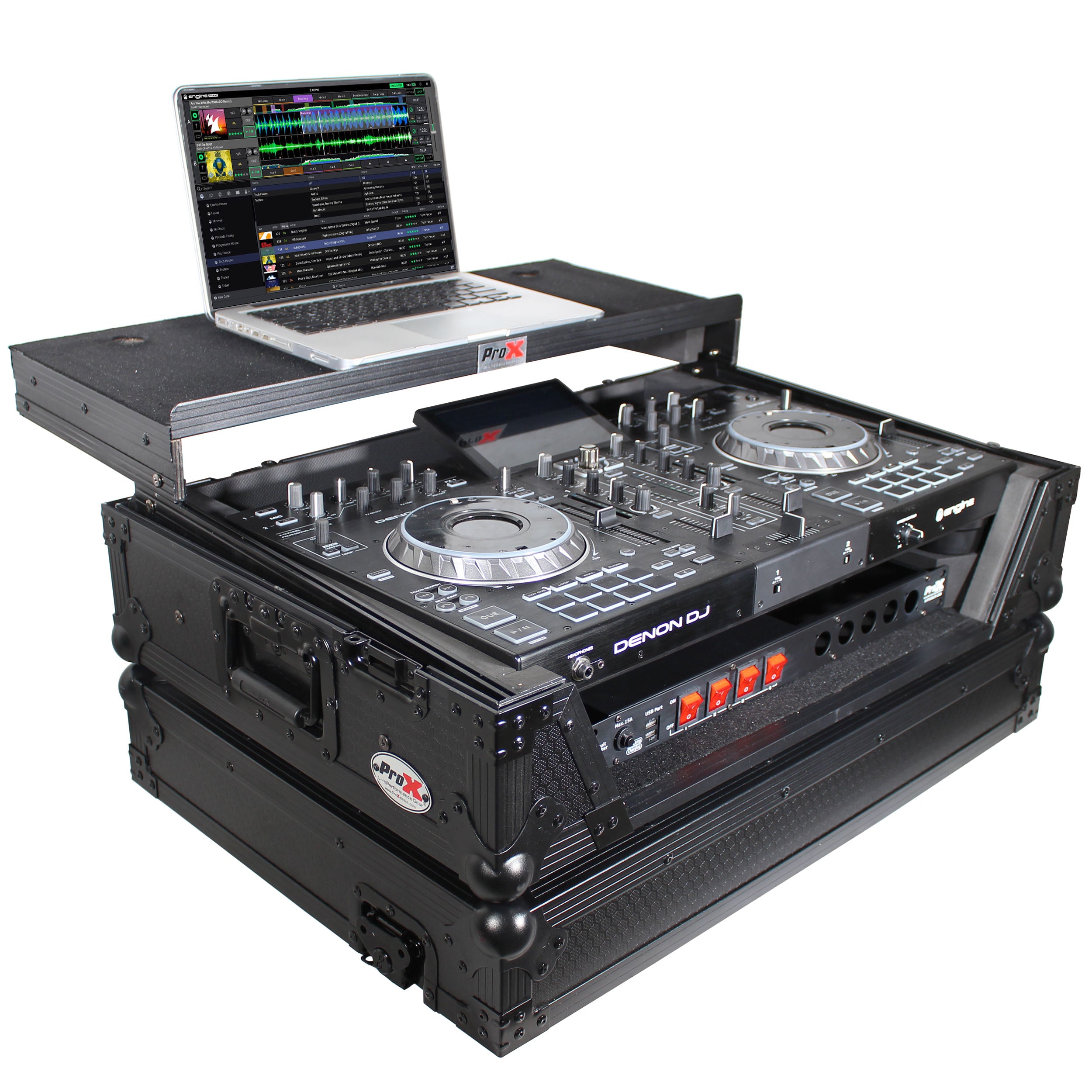 ProX XS-PRIME2 LTBL Flight Case for Denon Prime 2 Controller Black on Black