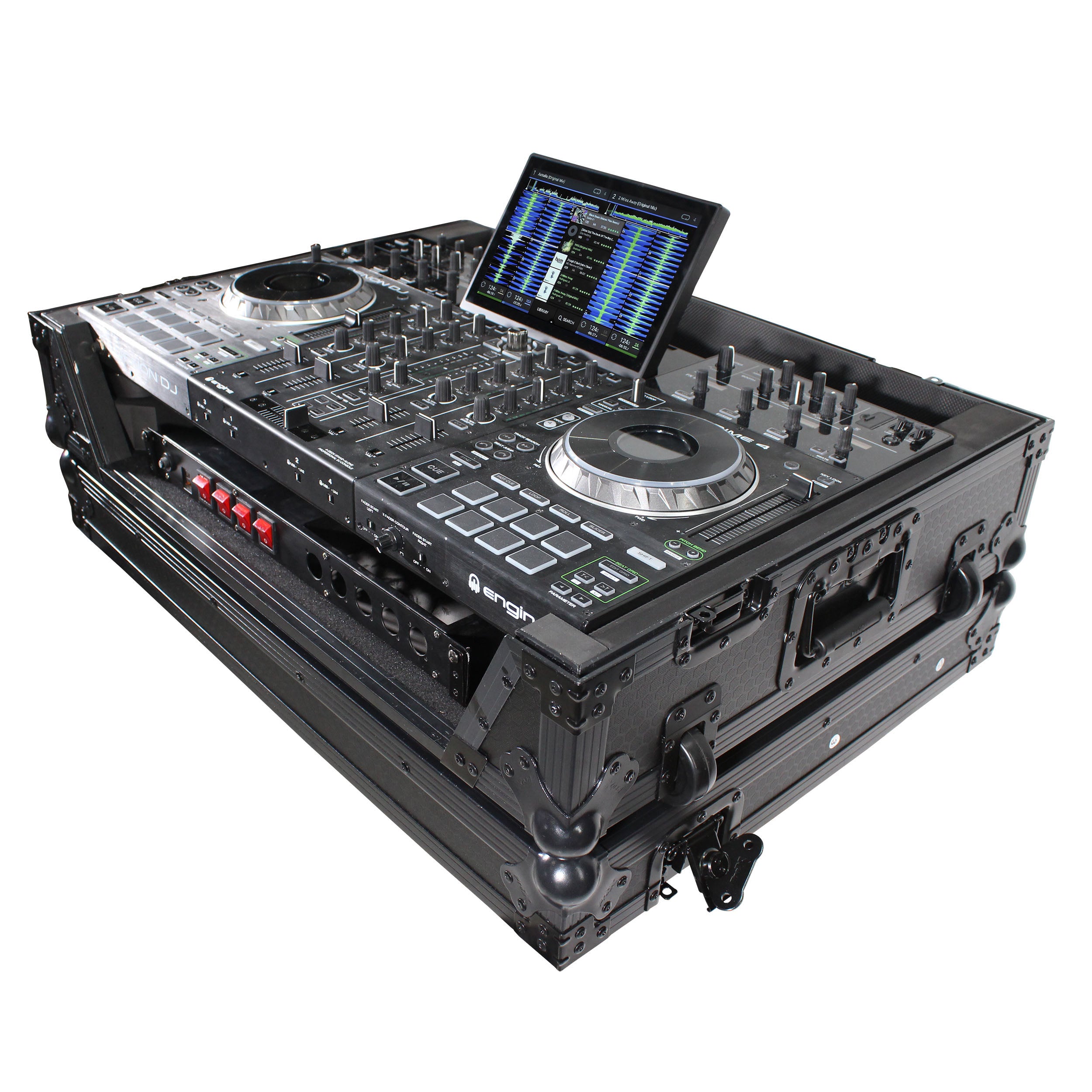 ProX XS-PRIME4 WBL Flight Case for Denon Prime 4 DJ Controller Black on Black