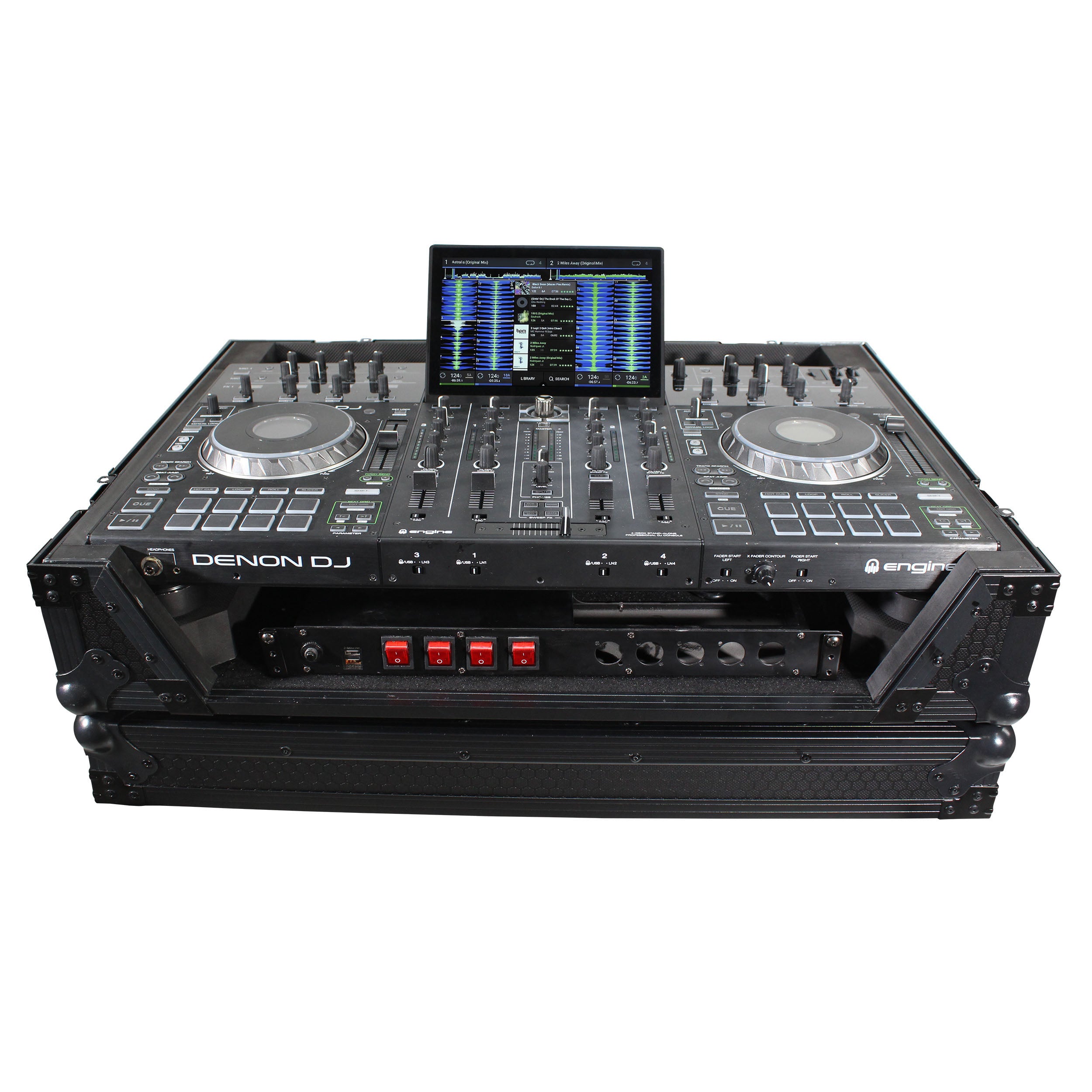 ProX XS-PRIME4 WBL Flight Case for Denon Prime 4 DJ Controller Black on Black
