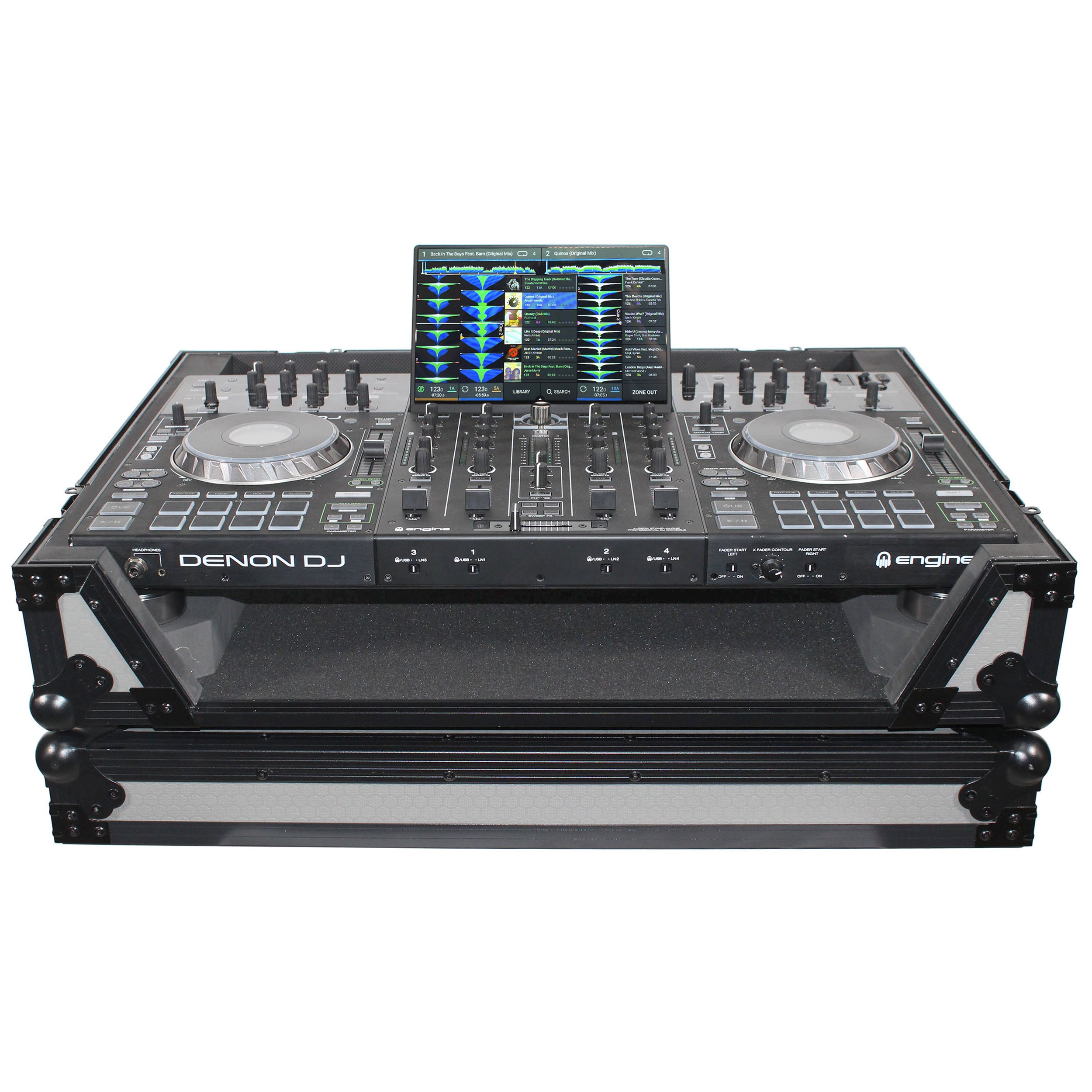 ProX XS-PRIME4 WGB Flight Case for Denon Prime 4 DJ Controller Black on Gray