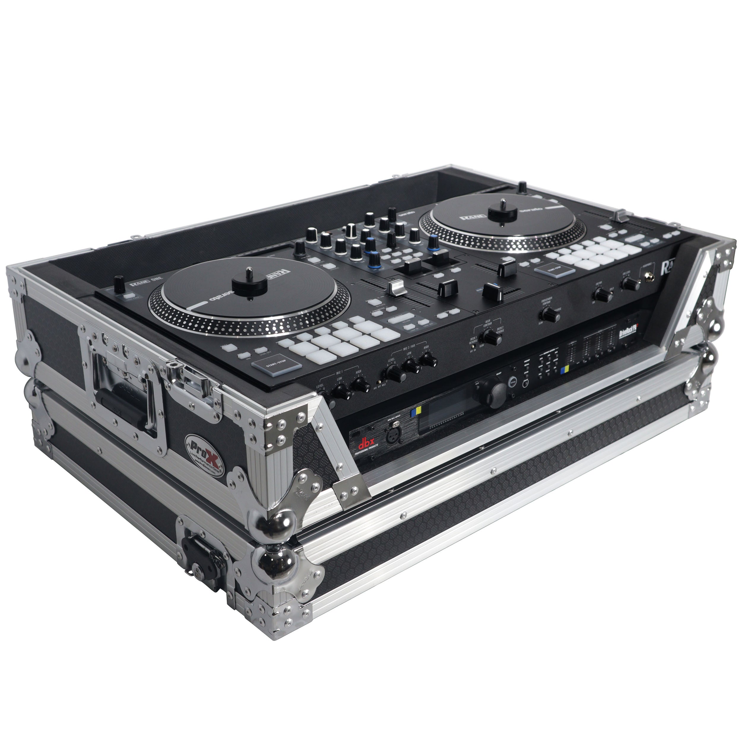 ProX XS-RANEONE-W Rane ONE Flight Case w/ Wheels & 1U Rack Silver/Black