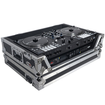 ProX XS-RANEONE-W Rane ONE Flight Case w/ Wheels & 1U Rack Silver/Black