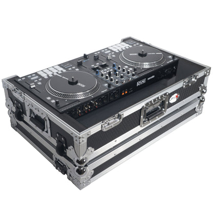 ProX XS-RANEONE-W Rane ONE Flight Case w/ Wheels & 1U Rack Silver/Black
