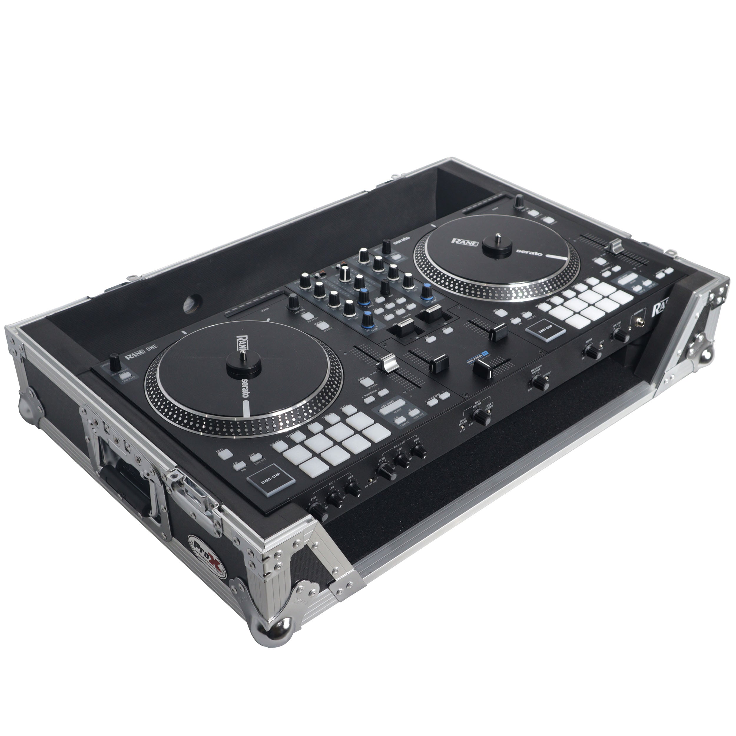 ProX XS-RANEONE-W Rane ONE Flight Case w/ Wheels & 1U Rack Silver/Black
