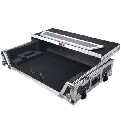 ProX XS-RANEONE-WLT Rane ONE Flight Case w/ Wheels, Laptop Shelf & 1U Rack Silver/Black