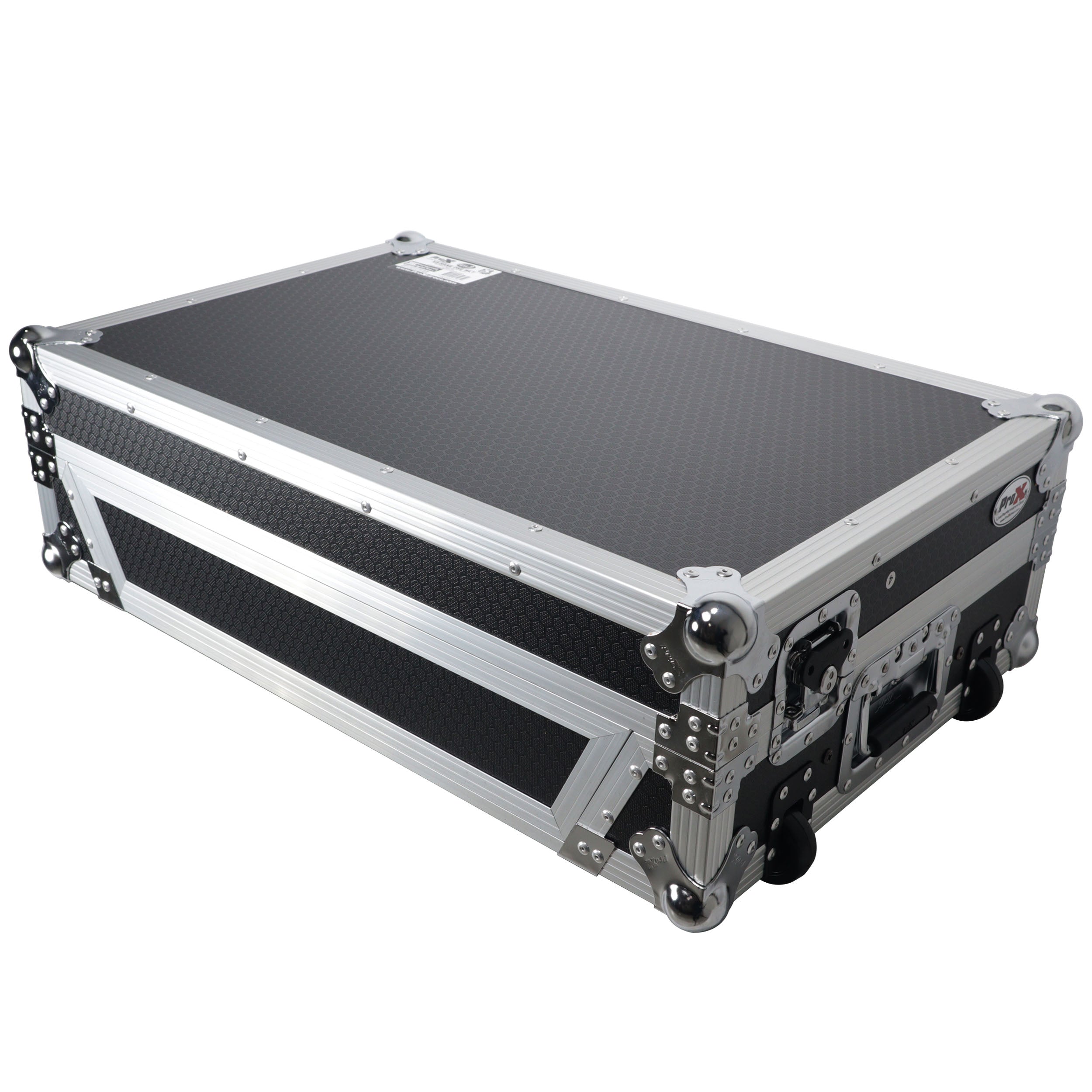 ProX XS-RANEONE-WLT Rane ONE Flight Case w/ Wheels, Laptop Shelf & 1U Rack Silver/Black