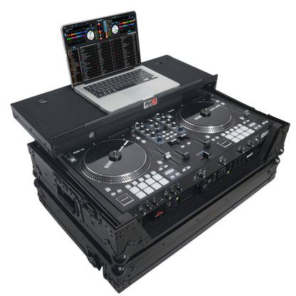 ProX XS-RANEONE-WLTBL Rane ONE Flight Case w/ Wheels, Laptop Shelf & 1U Rack Black/Black