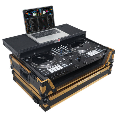ProX XS-RANEONE-WLTFGLD Rane ONE Flight Case w/ Wheels, Laptop Shelf & 1U Rack Gold/Black