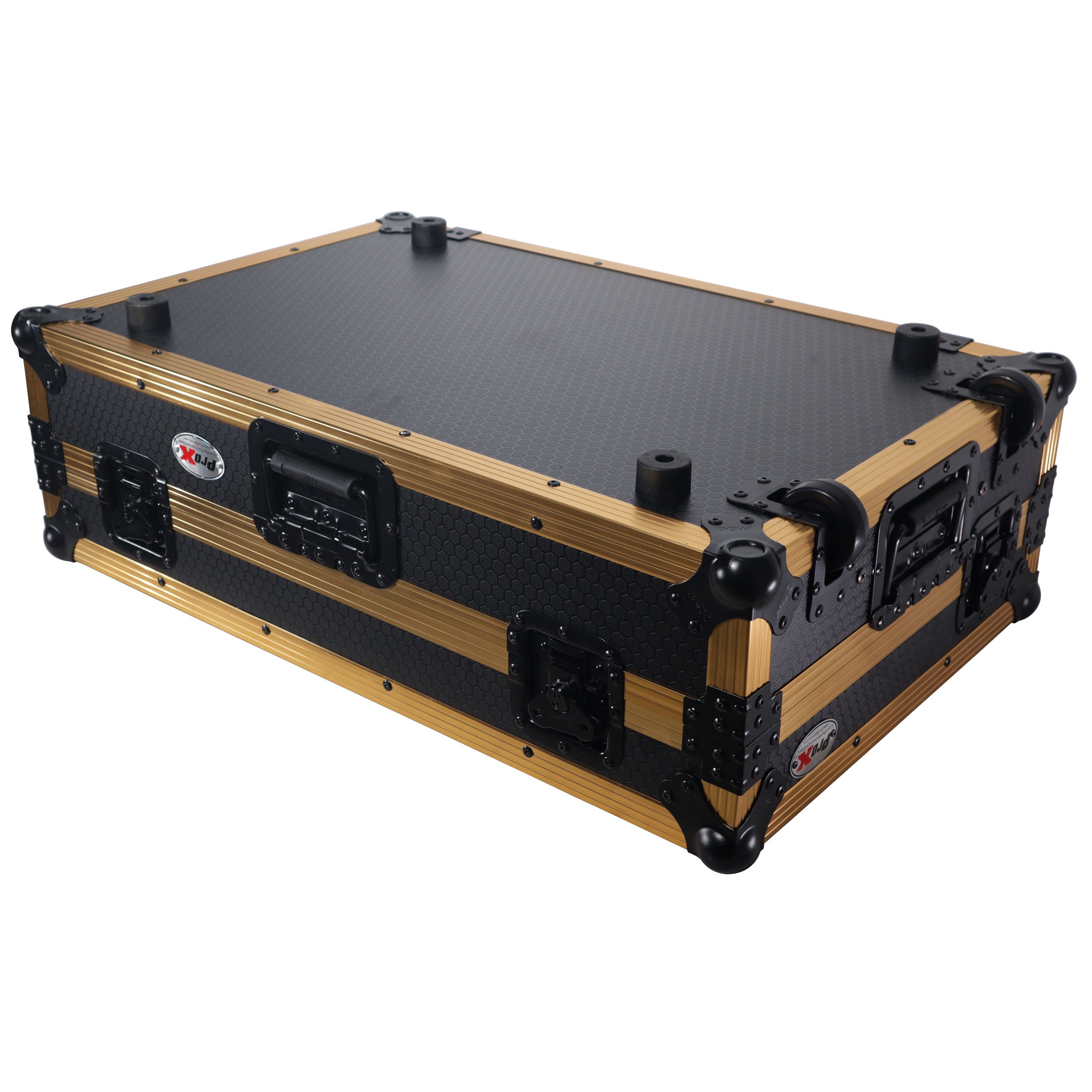 ProX XS-RANEONE-WLTFGLD Rane ONE Flight Case w/ Wheels, Laptop Shelf & 1U Rack Gold/Black