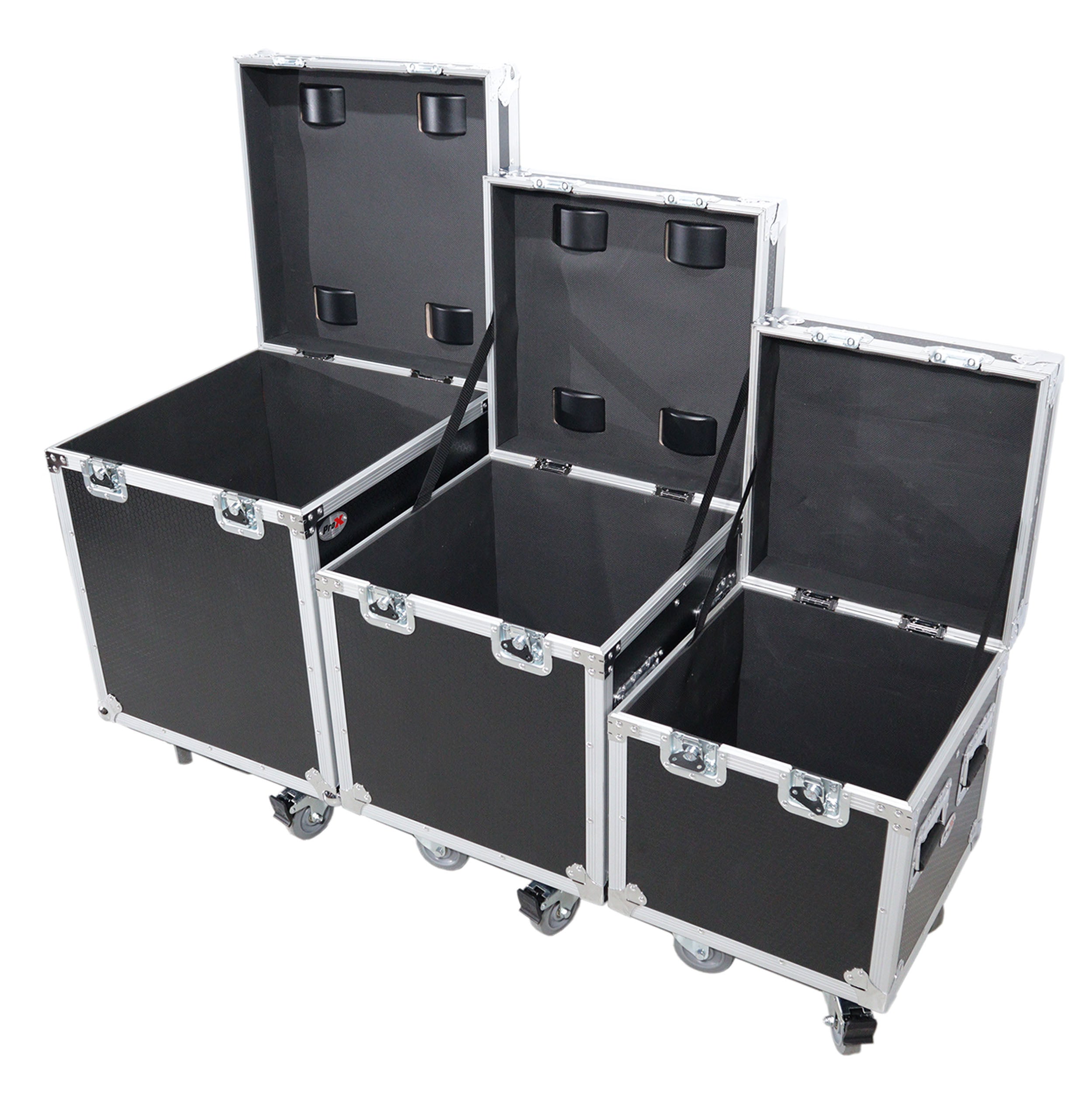 ProX XS-UTL493PKG Package of 3 Utility ATA Flight Travel Storage Road Case – Includes 1-Large 1-Medium 1-Small Size with 4 Casters