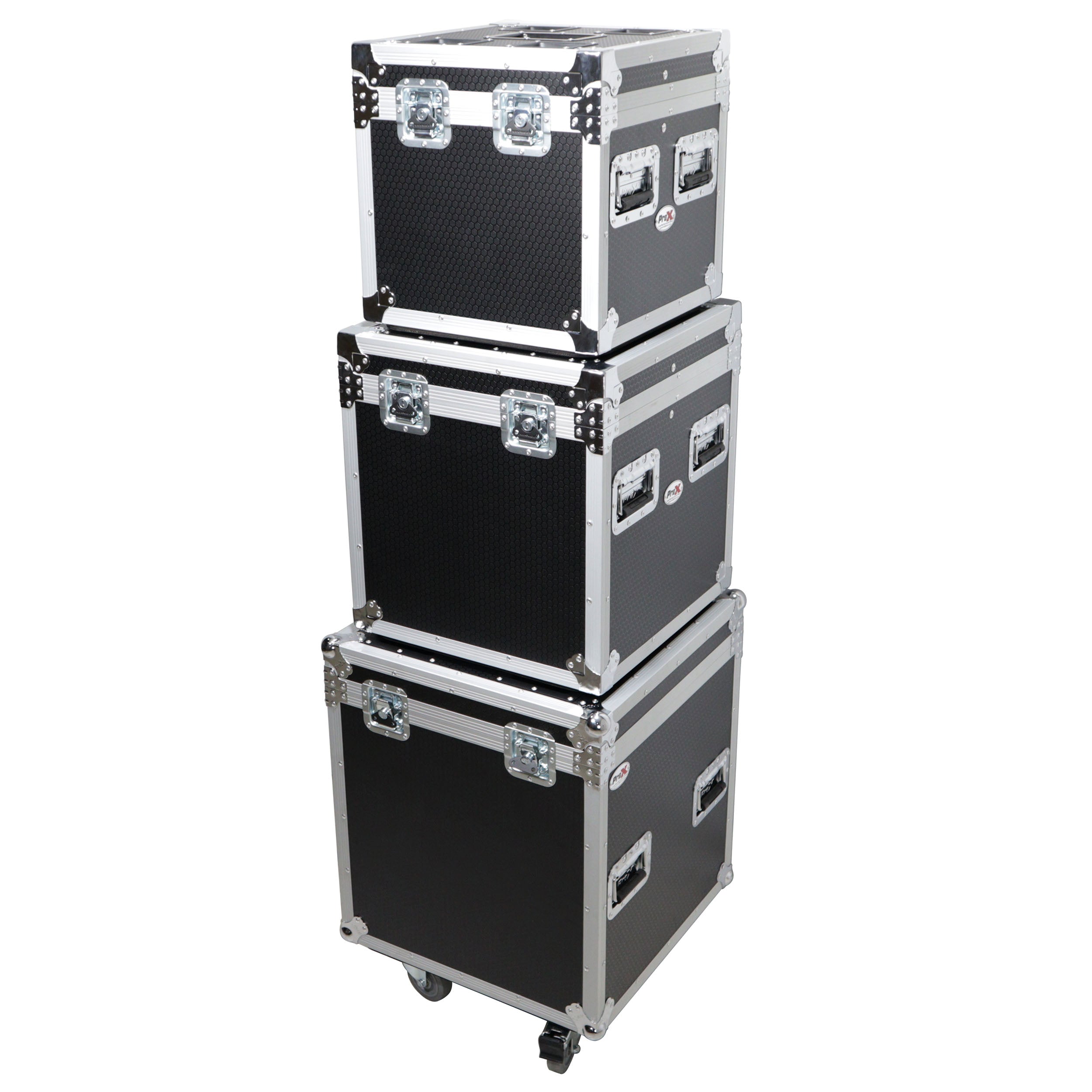 ProX XS-UTL493PKG Package of 3 Utility ATA Flight Travel Storage Road Case – Includes 1-Large 1-Medium 1-Small Size with 4 Casters