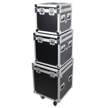 ProX XS-UTL493PKG Package of 3 Utility ATA Flight Travel Storage Road Case – Includes 1-Large 1-Medium 1-Small Size with 4 Casters
