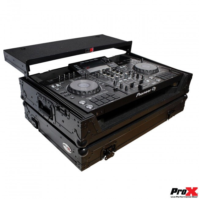 ProX Fits Pioneer XDJ-RX2 Case Black on Black with Laptop Shelf and Wheels