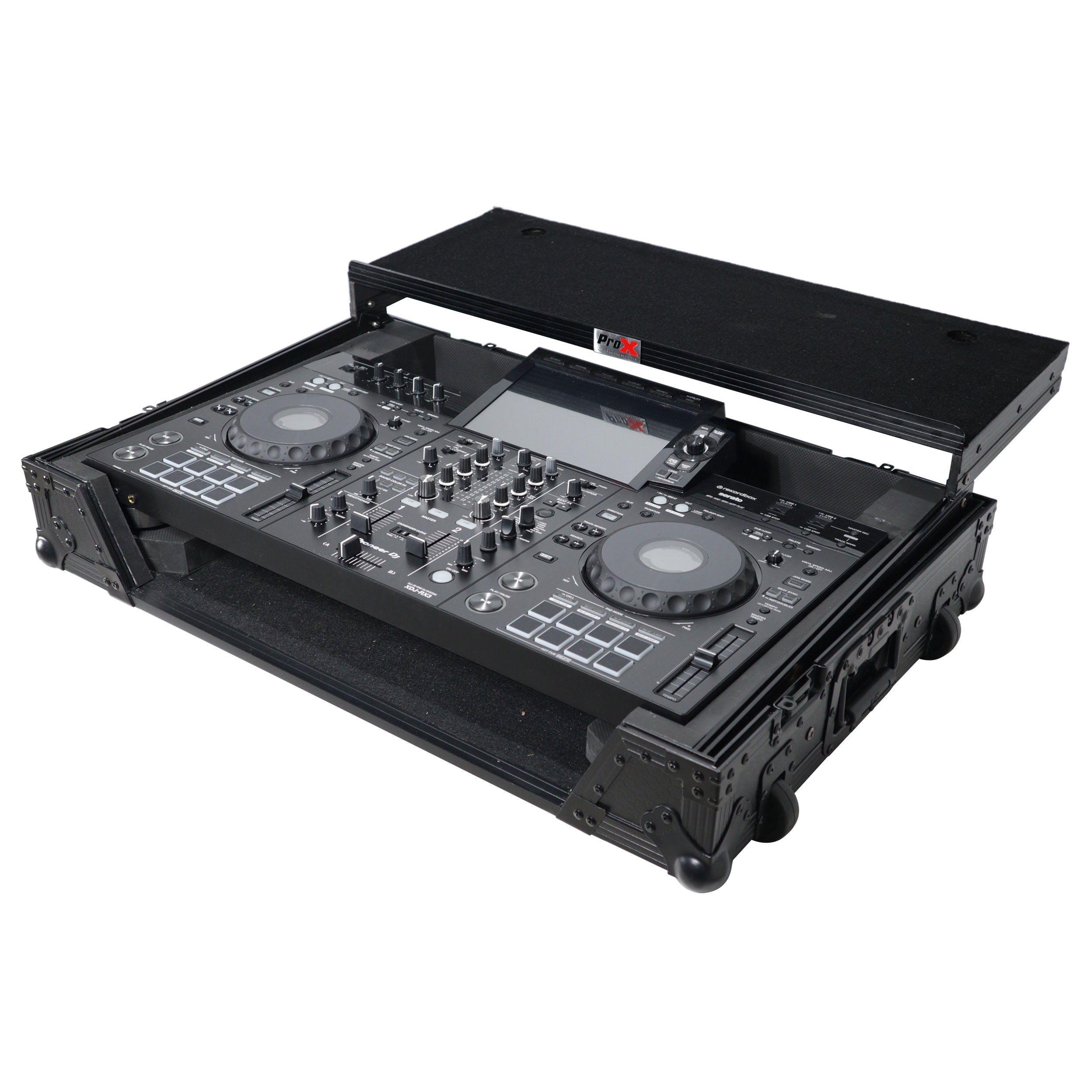 ProX XS-XDJRX3 WLTBL Flight Case for Pioneer XDJ-RX3 DJ Controller Black on Black