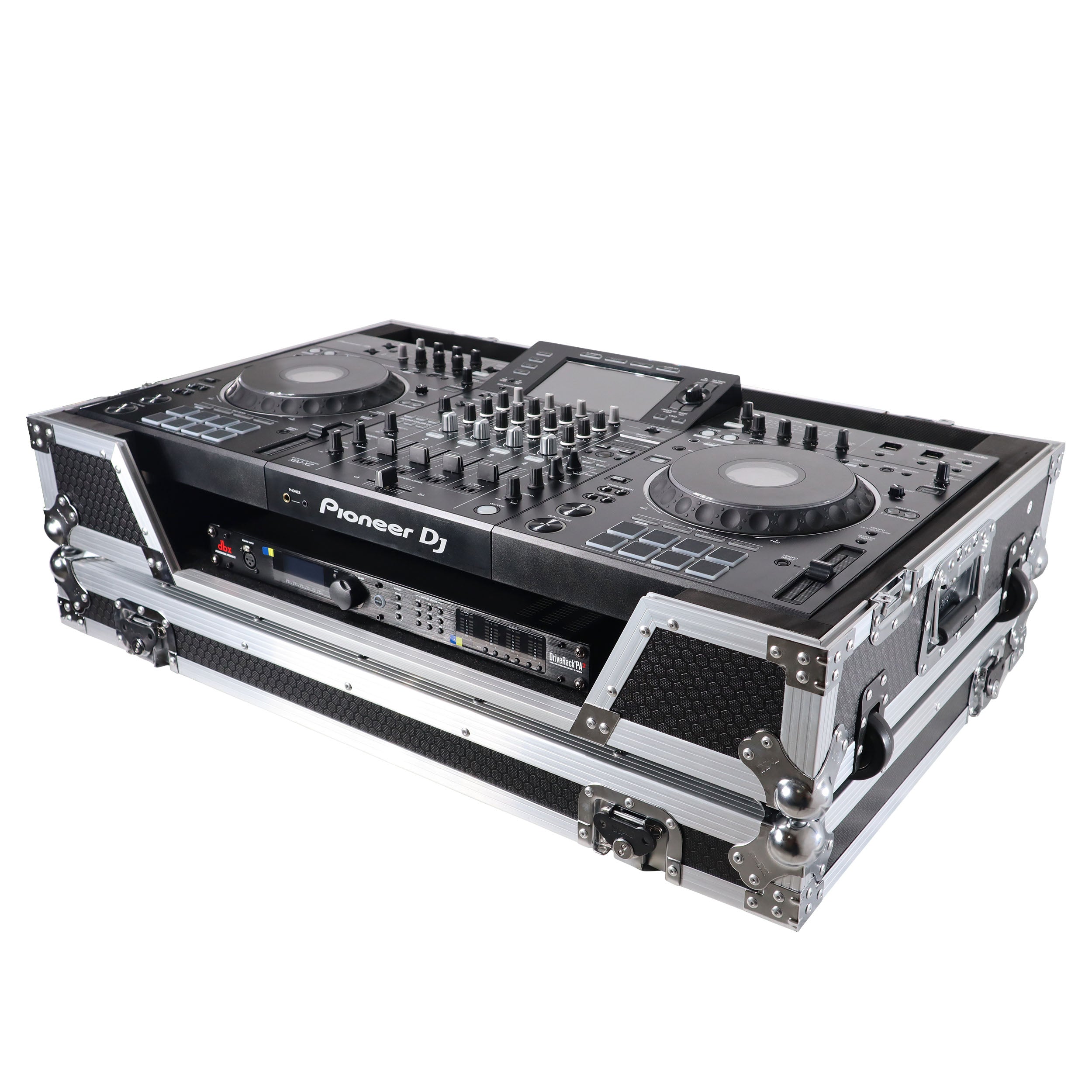 ProX XS-XDJXZ-W XDJ-XZ Flight Case w/ Wheels & 1U Rack Silver/Black