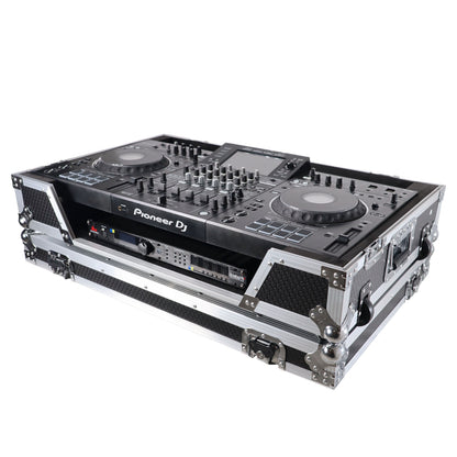 ProX XS-XDJXZ-W XDJ-XZ Flight Case w/ Wheels & 1U Rack Silver/Black