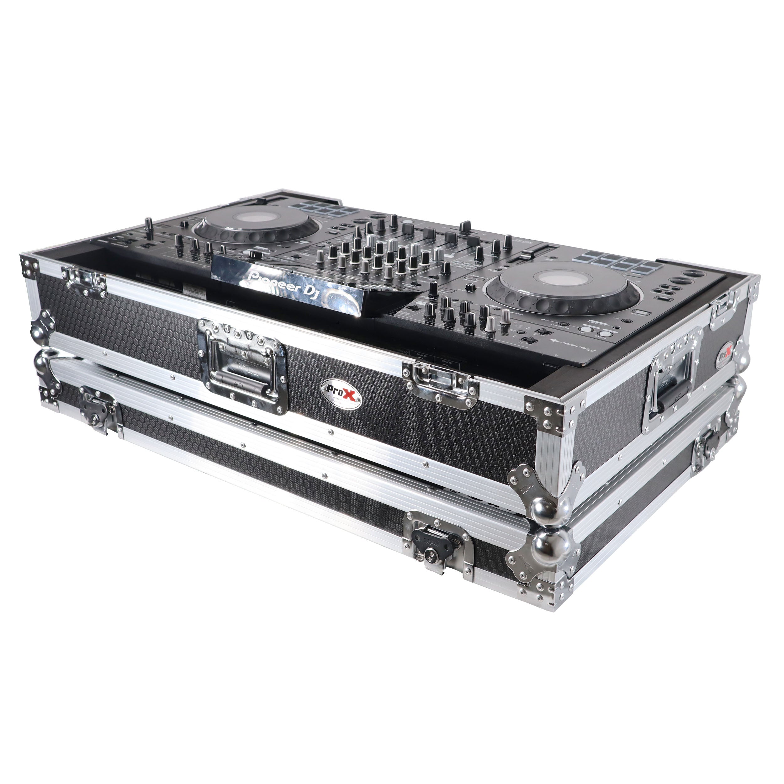 ProX XS-XDJXZ-W XDJ-XZ Flight Case w/ Wheels & 1U Rack Silver/Black