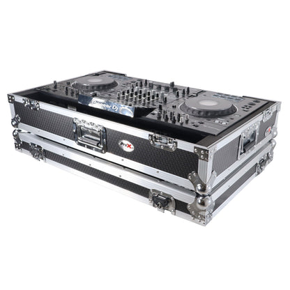 ProX XS-XDJXZ-W XDJ-XZ Flight Case w/ Wheels & 1U Rack Silver/Black