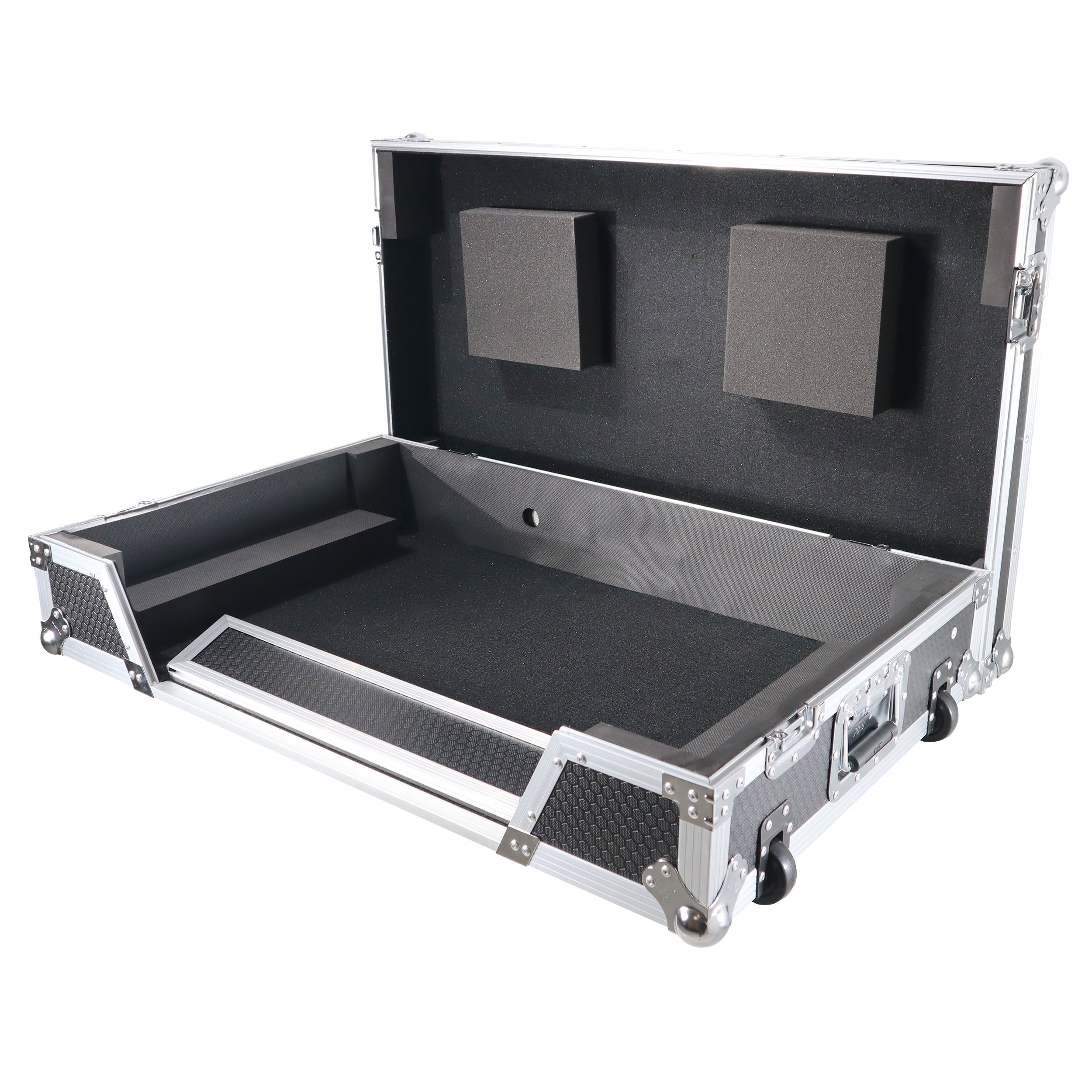 ProX XS-XDJXZ-W XDJ-XZ Flight Case w/ Wheels & 1U Rack Silver/Black