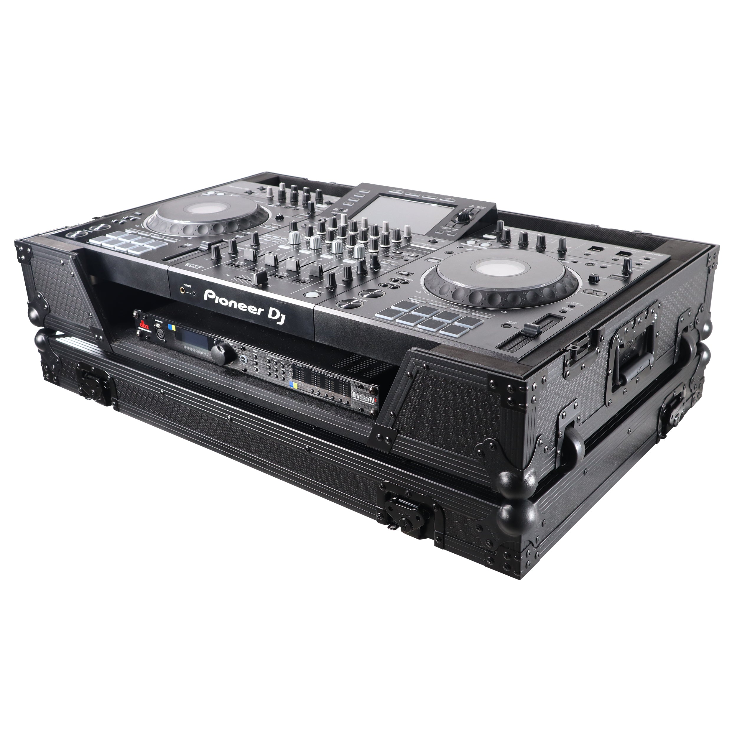 ProX XS-XDJXZ-WBL XDJ-XZ Flight Case w/ Wheels & 1U Rack Black/Black